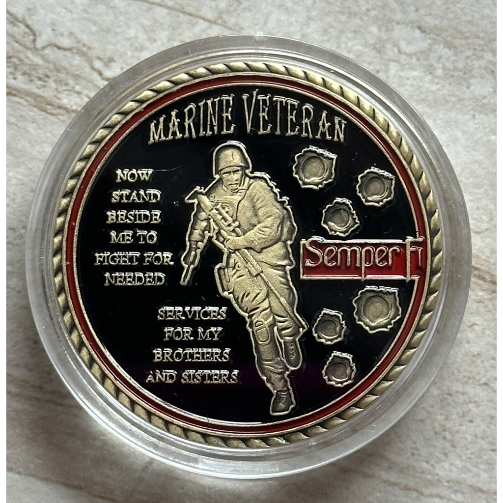 Veterans USMC Semper Fidelis United States Marine Corps Challenge Coin