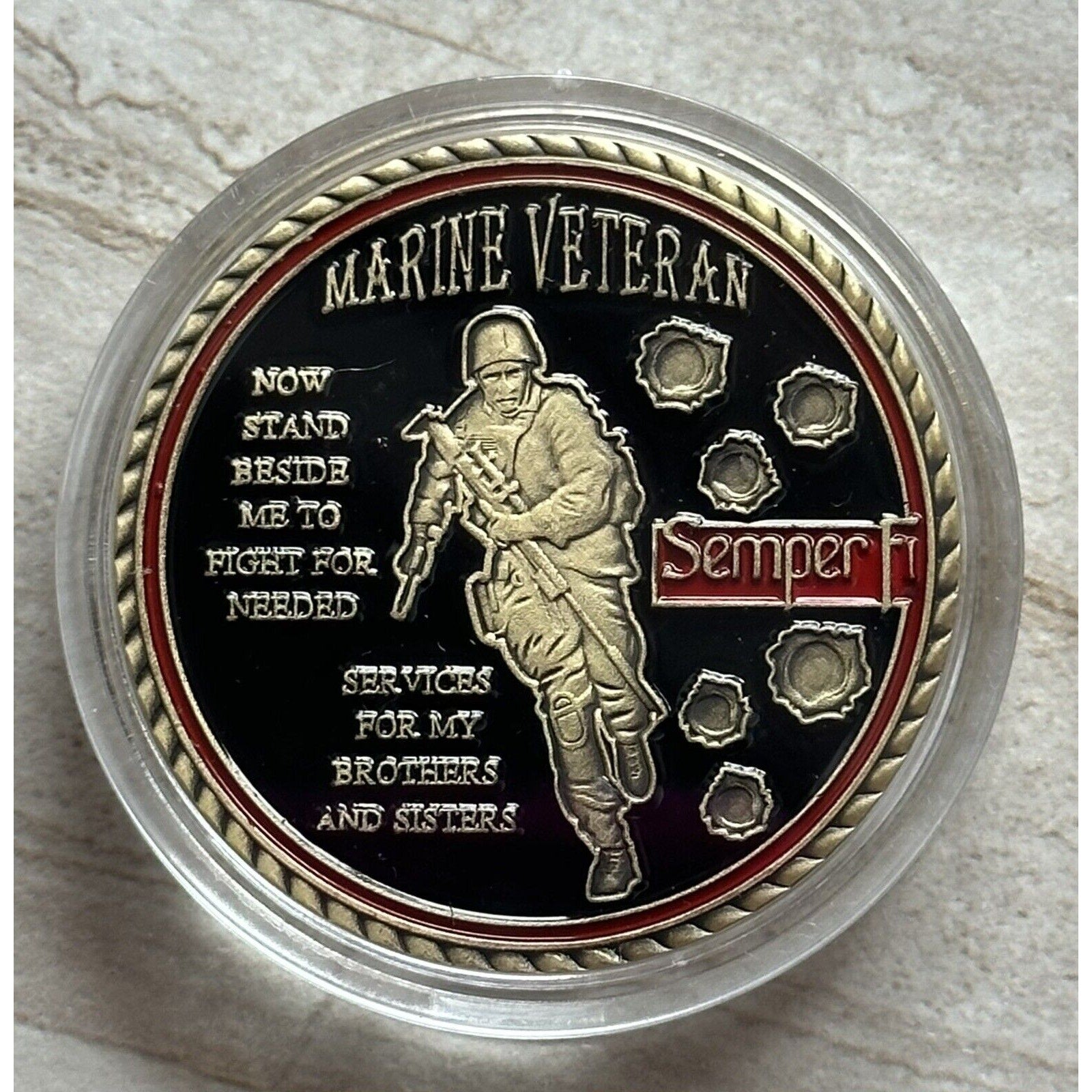 Veterans USMC Semper Fidelis United States Marine Corps Challenge Coin