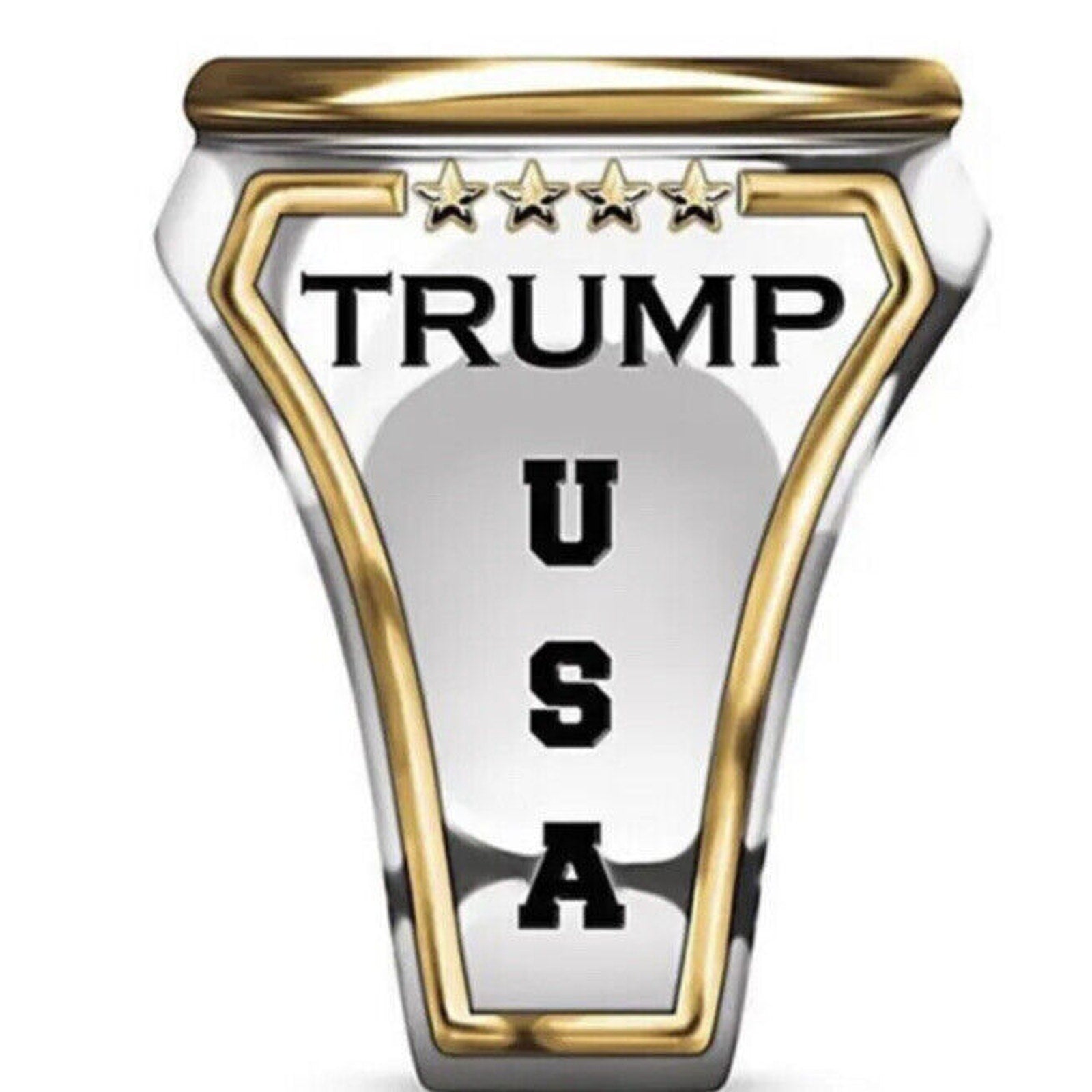 USA President Trump Ring Coin (stock Pic Ring Has Less Fine Details) Size 7