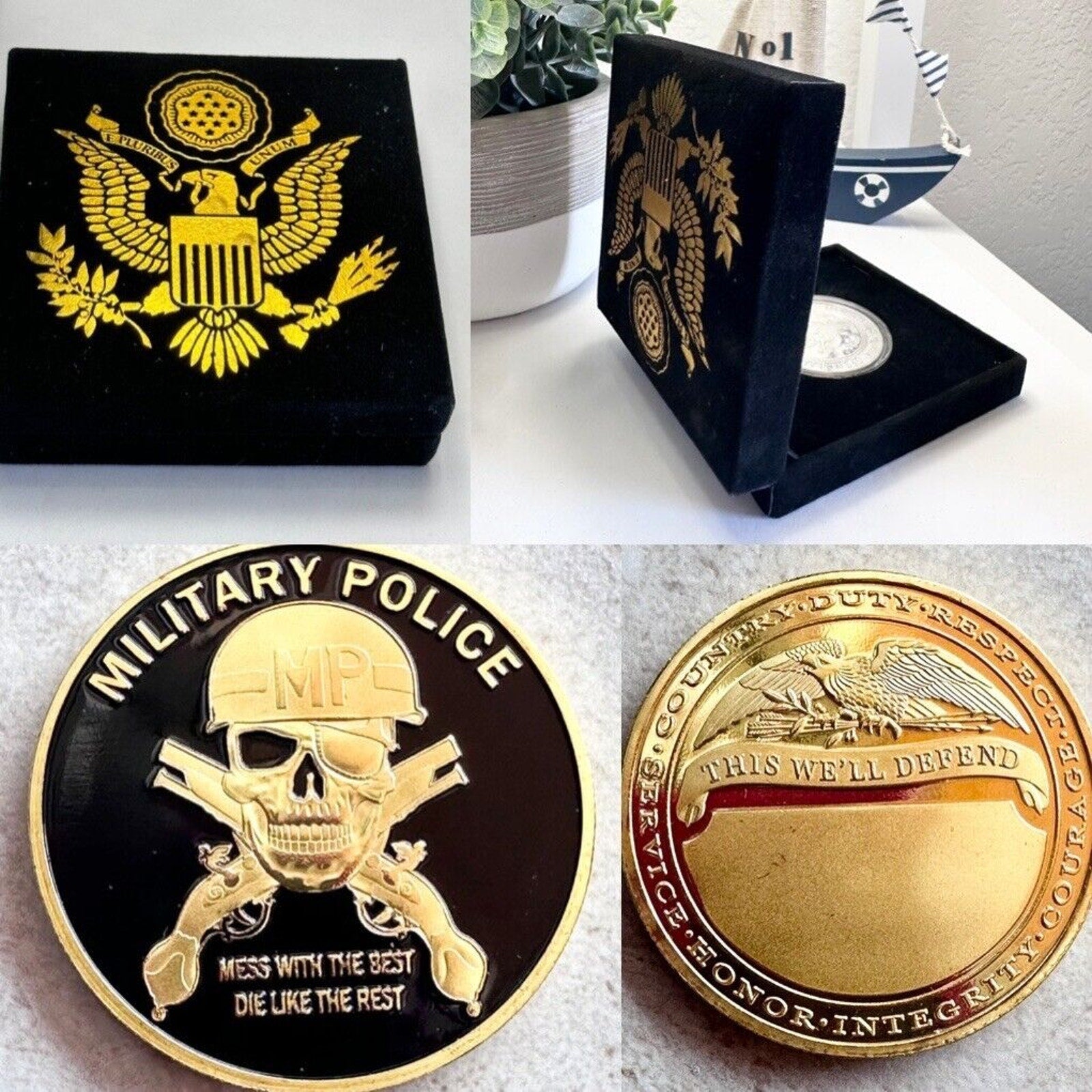 UNITED STATES MILITARY POLICE MP Army Challenge Coin with velvet case