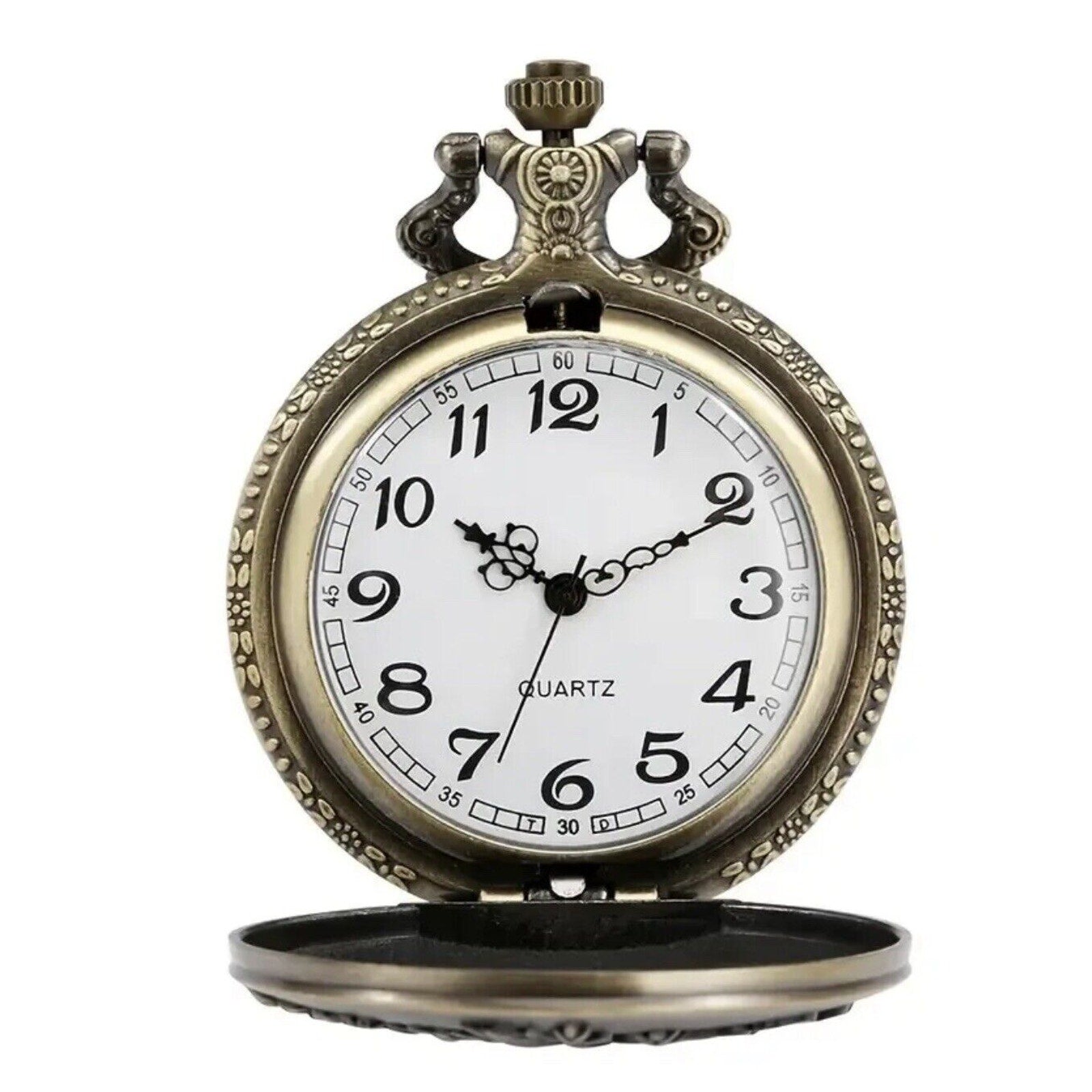 Vintage USA Air Force Eagle Pattern Large Quartz Pocket Watch Gift Color Copper