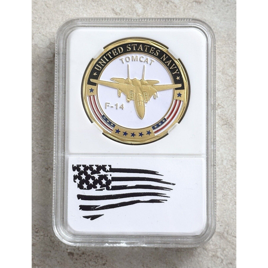 U S NAVY F-14 TOMCAT Challenge Coin w/ Presentation Box - Fast Shipping
