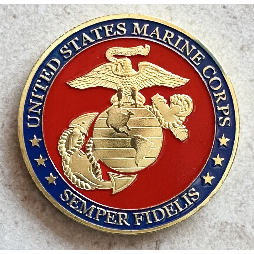 MARINE CORPS USMC SEMPER FI DEVIL DOGS CHALLENGE COIN with velvet case