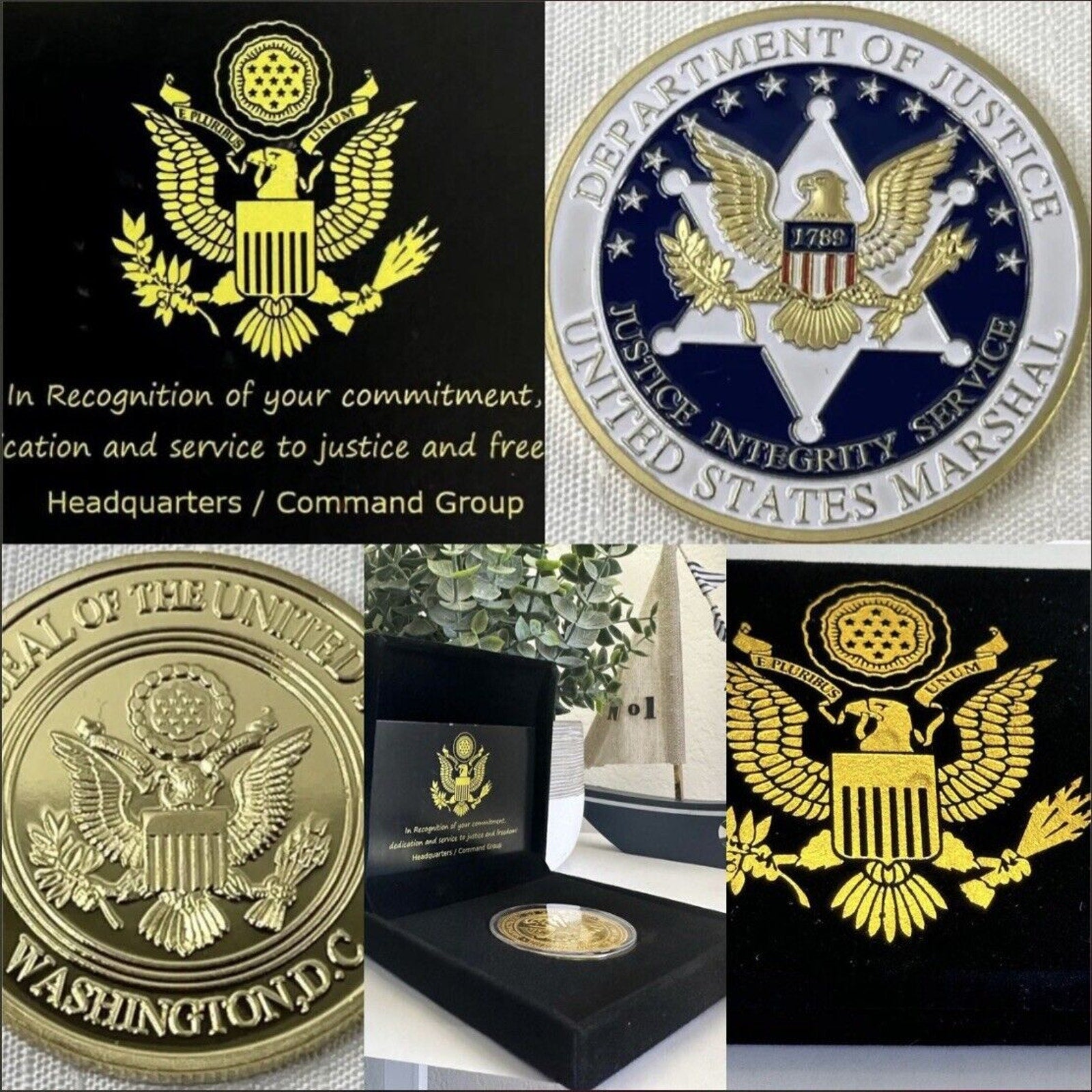 US Federal Marshal Service Special Agent Challenge Coin USA