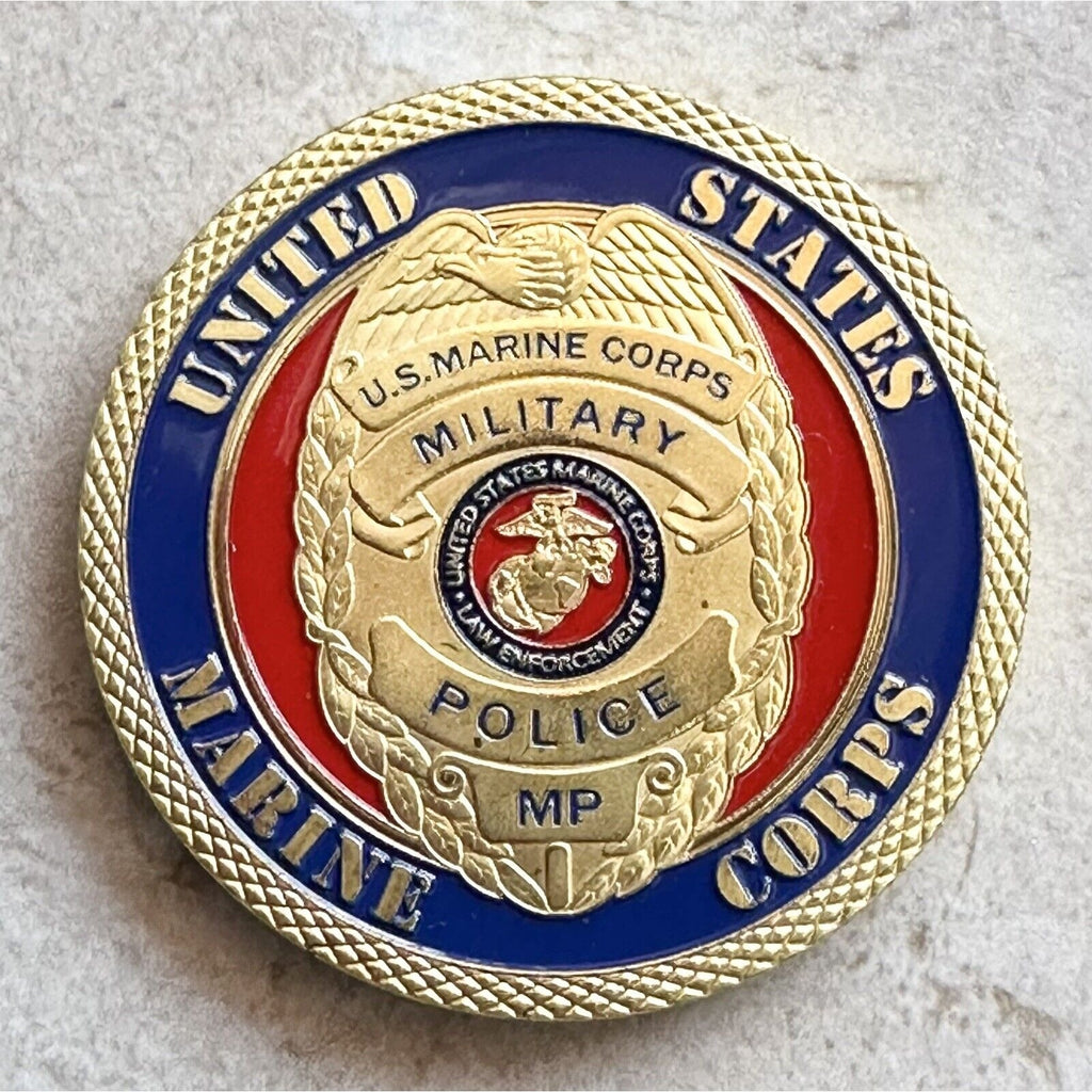 US MARINE CORPS MILITARY POLICE Challenge Coin with velvet case.