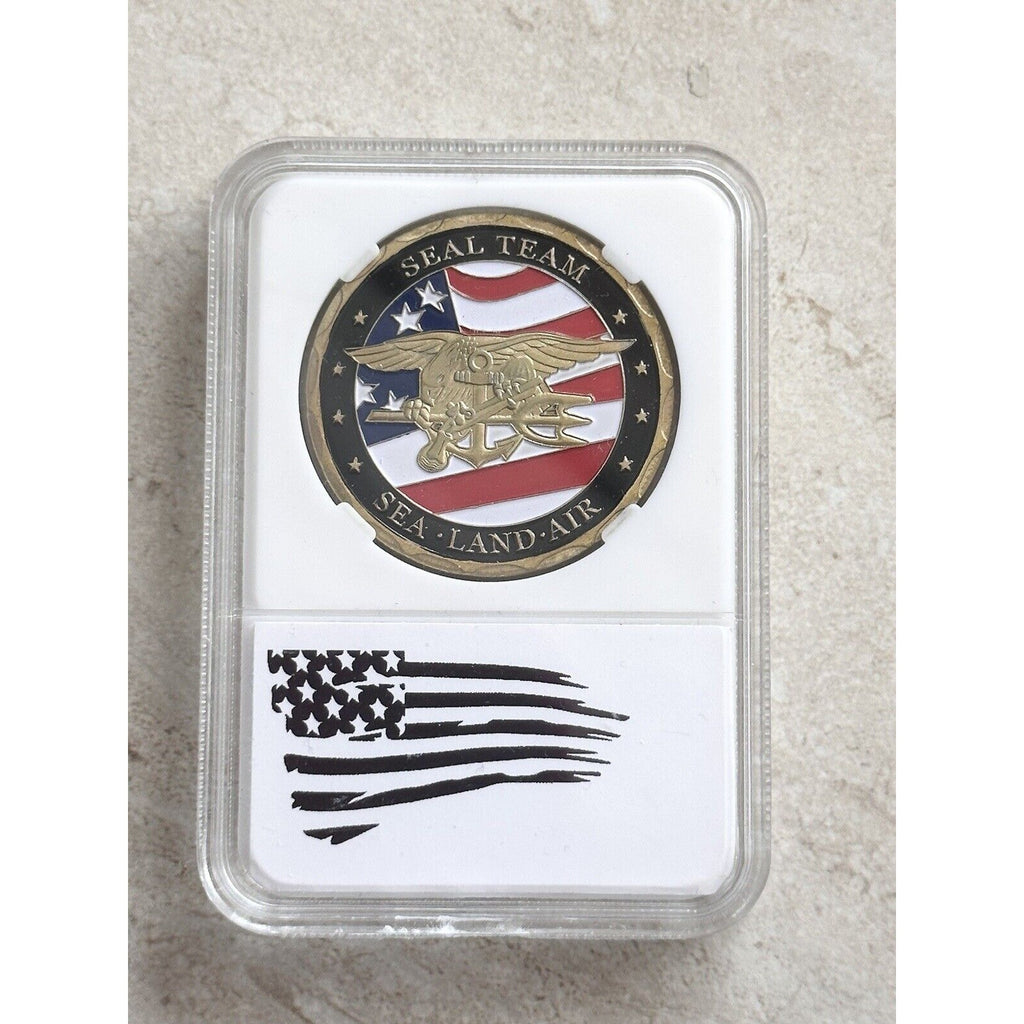 US Navy Seal Team Sea Land Air Military Challenge Coin With Beautiful Case