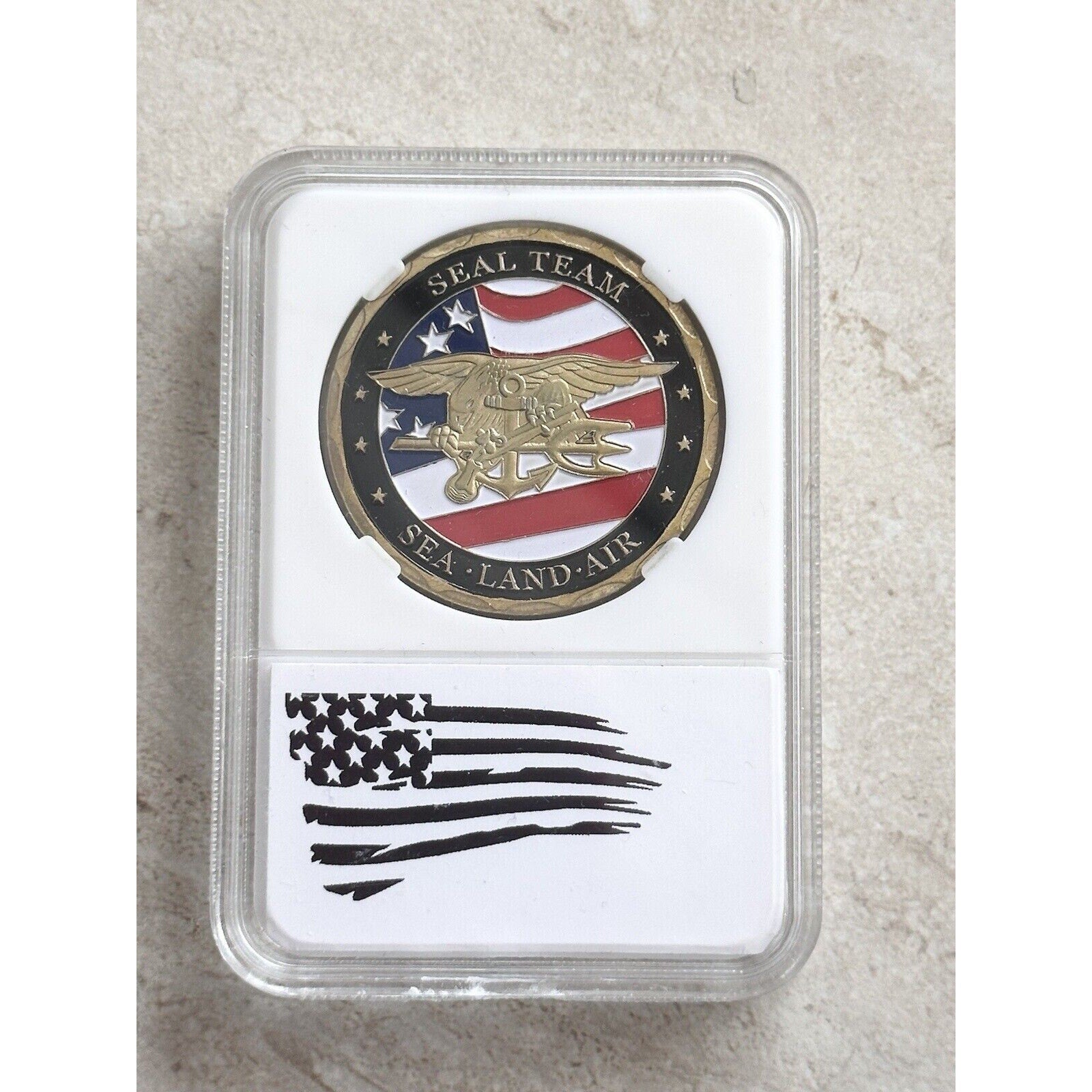 US Navy Seal Team Sea Land Air Military Challenge Coin With Beautiful Case