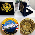 US NAVY - USS KITTY HAWK - CV-63 - Challenge Coin With Velvet Case