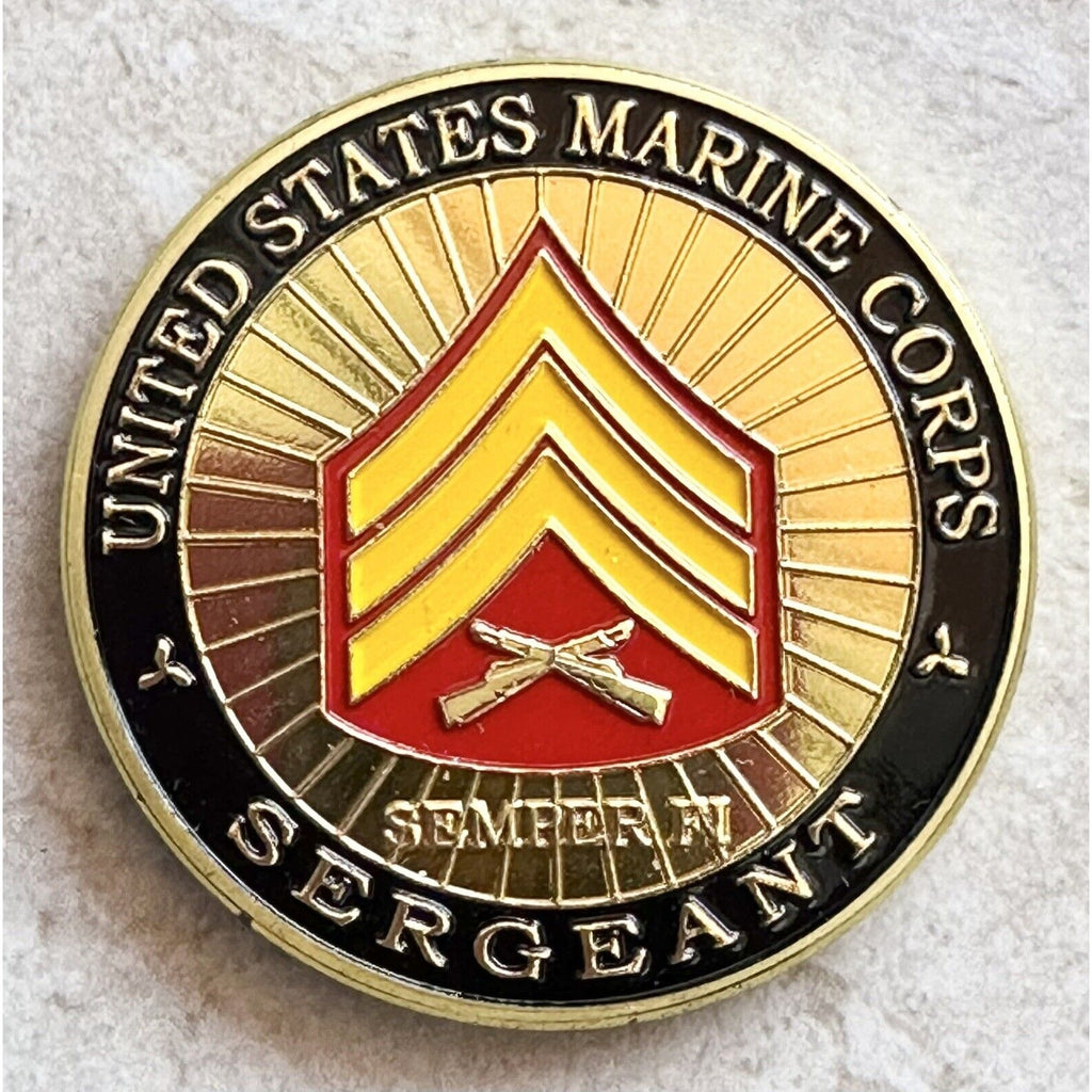 NEW USMC U.S. Marine Corps Sergeant Challenge Coin with velvet case.