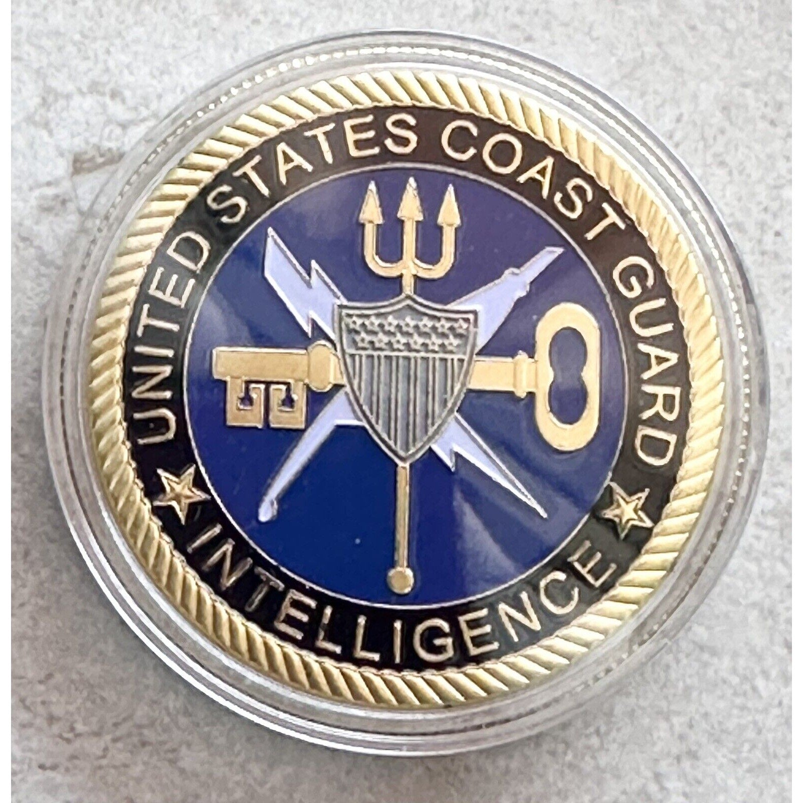 US COAST GUARD INTELLIGENCE Challenge Coin with special velvet case