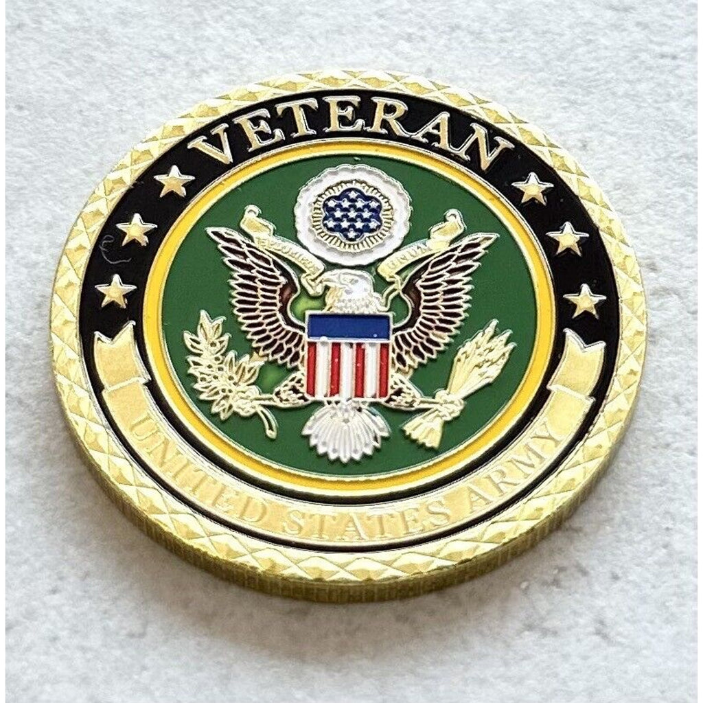 US Army Veteran Challenge Coin Gold