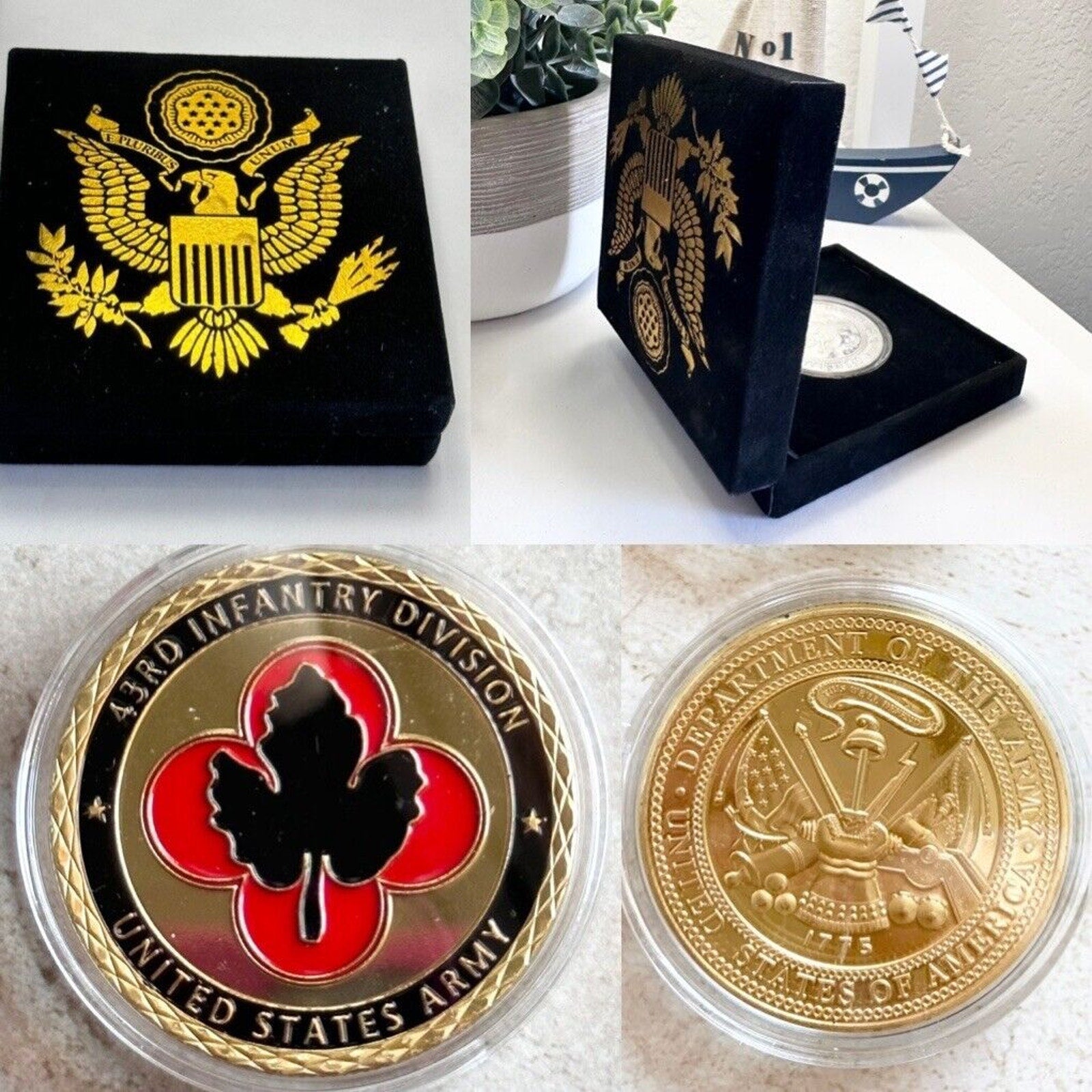 US ARMY 43rd INFANTRY DIVISION Challenge Coin with special velvet case