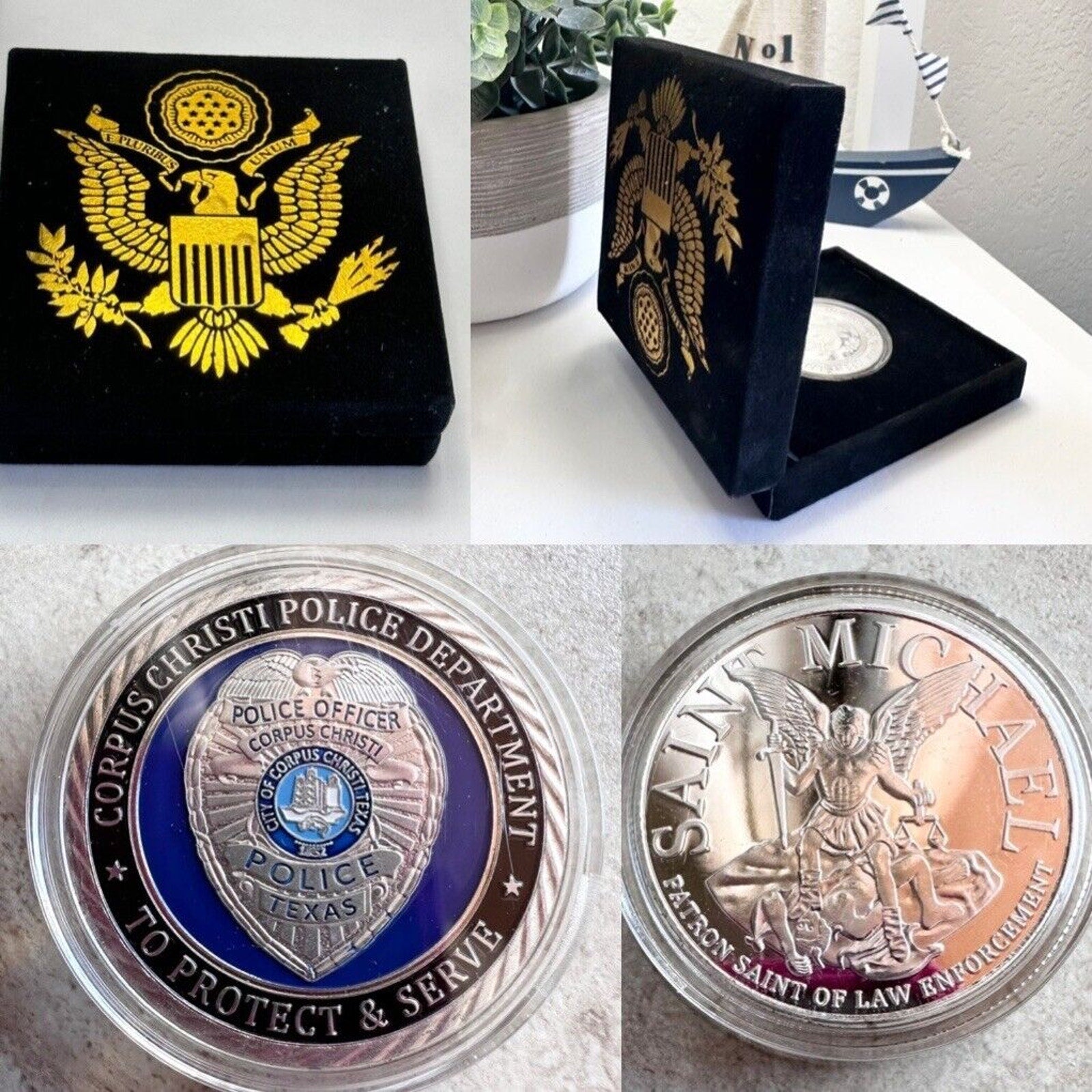 CITY OF CORPUS CHRISTI POLICE DEPT CHALLENGE COIN w/ Velvet Case