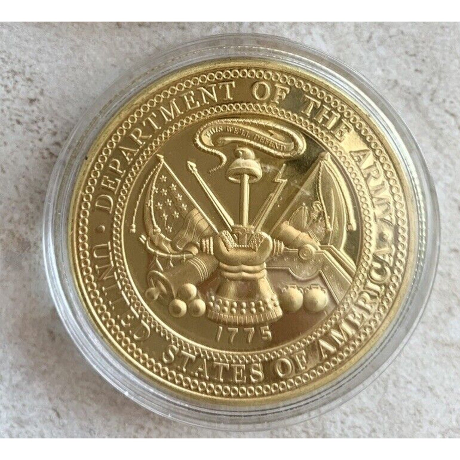 US ARMY 1st ARMORED DIVISION "OLD IRONSIDES" Challenge Coin w/ velvet case