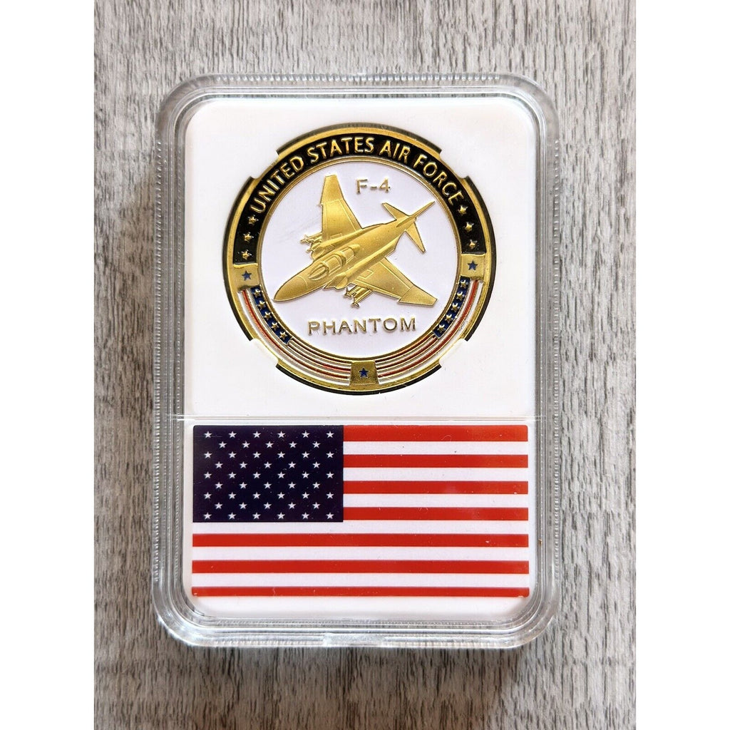 U S AIR FORCE F-4 PHANTOM Challenge Coin with case