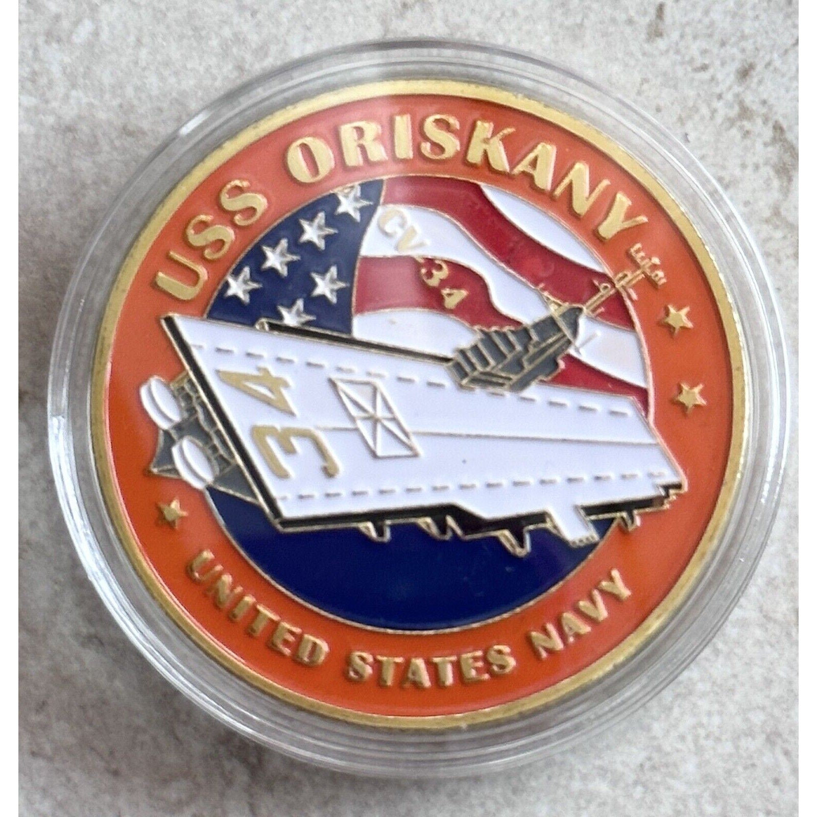 US Navy - USS ORISKANY / CV-34 Challenge Coin with special velvet case
