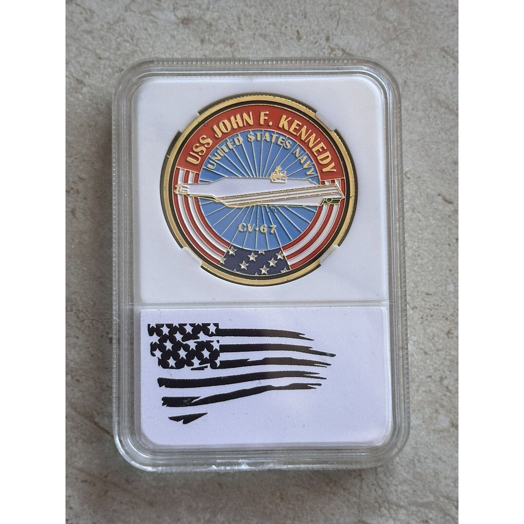 USS JOHN F. KENNEDY CV-67 Challenge Coin USN-US NAVY With Case