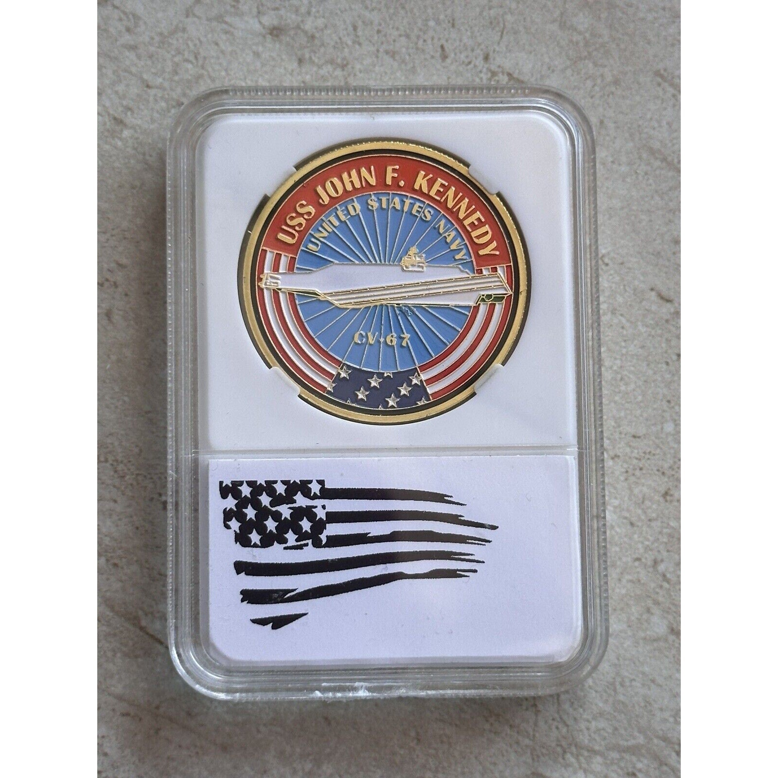 USS JOHN F. KENNEDY CV-67 Challenge Coin USN-US NAVY With Case