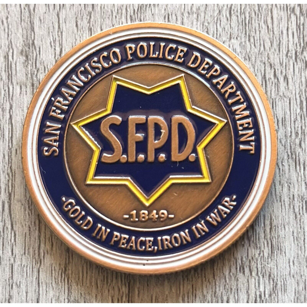San Francisco SFPD POLICE DEPARTMENT Bronzed FINISH Challenge Coin, New!