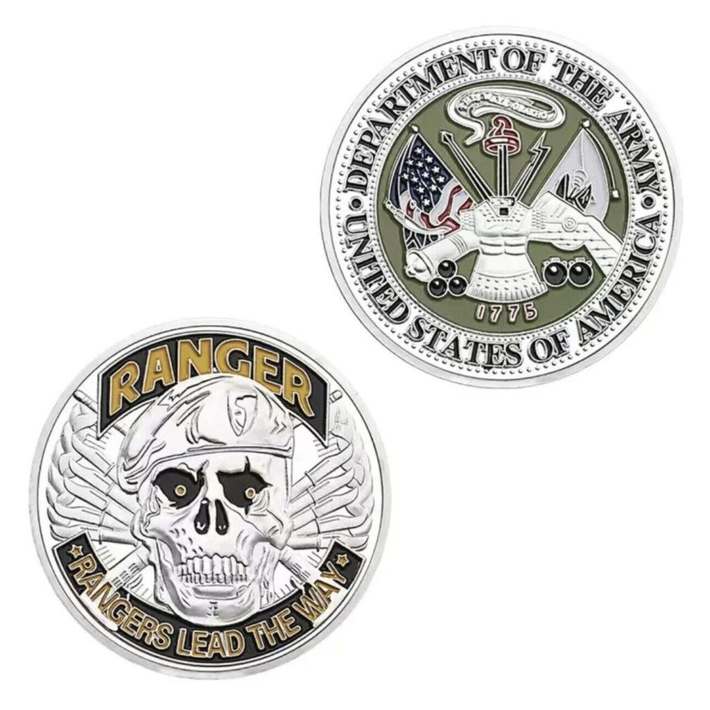 Us Army Rangers Lead The Way Challenge Coin Army Ranger Seal Skull