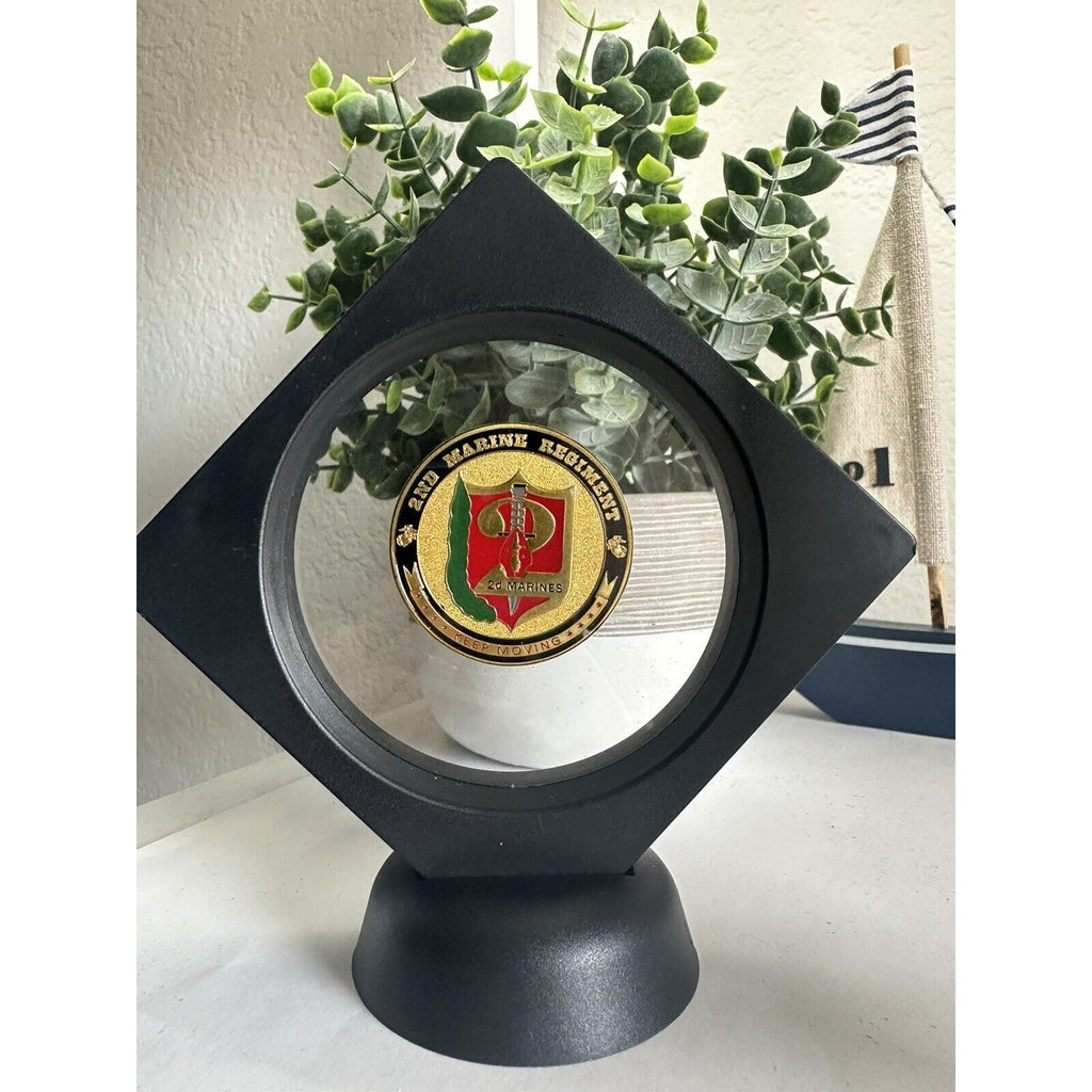 Us Marine Corps - 2nd MARINE REGIMENT Challenge Coin With 3D Display Case