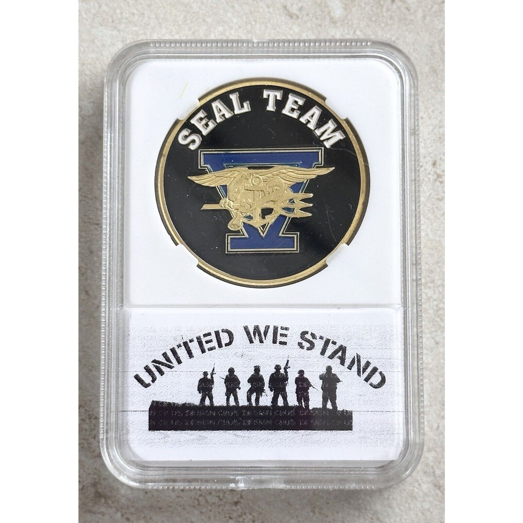 US NAVY SEAL TEAM FIVE Challenge Coin With Case United We Stand