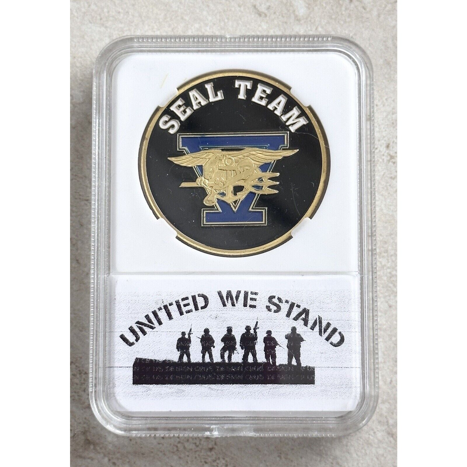 US NAVY SEAL TEAM FIVE Challenge Coin With Case United We Stand