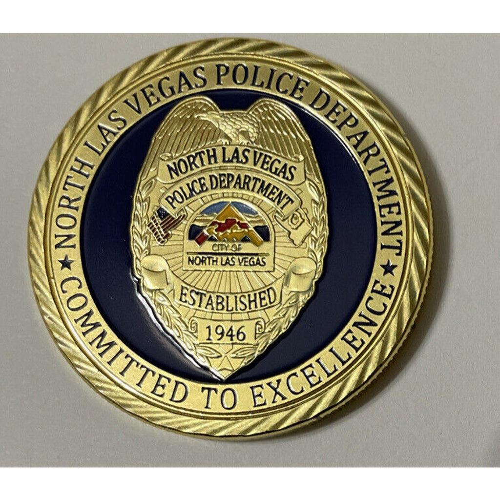 North Las Vegas Police Dept Badge Challenge Coin with velvet case