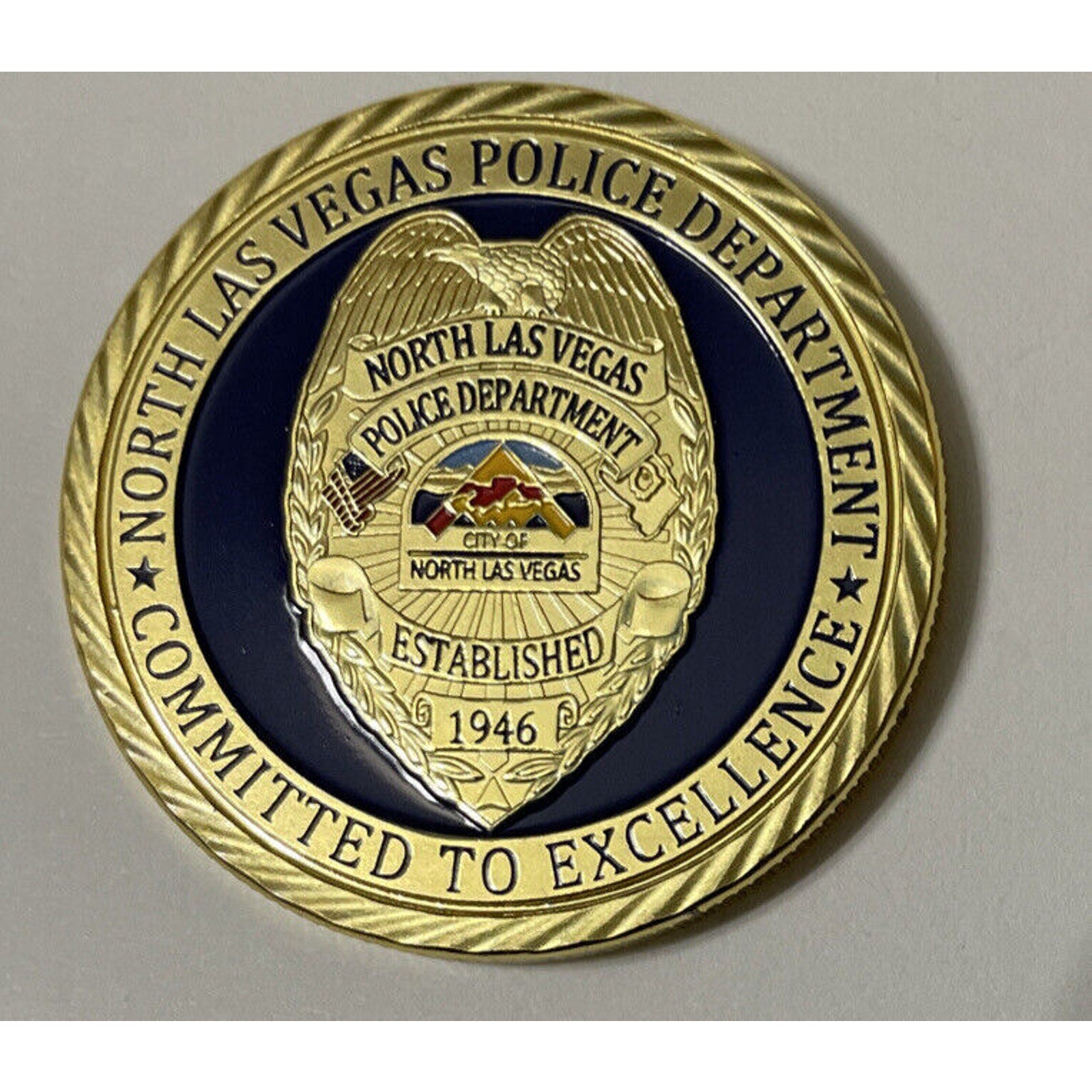 North Las Vegas Police Dept Badge Challenge Coin with velvet case