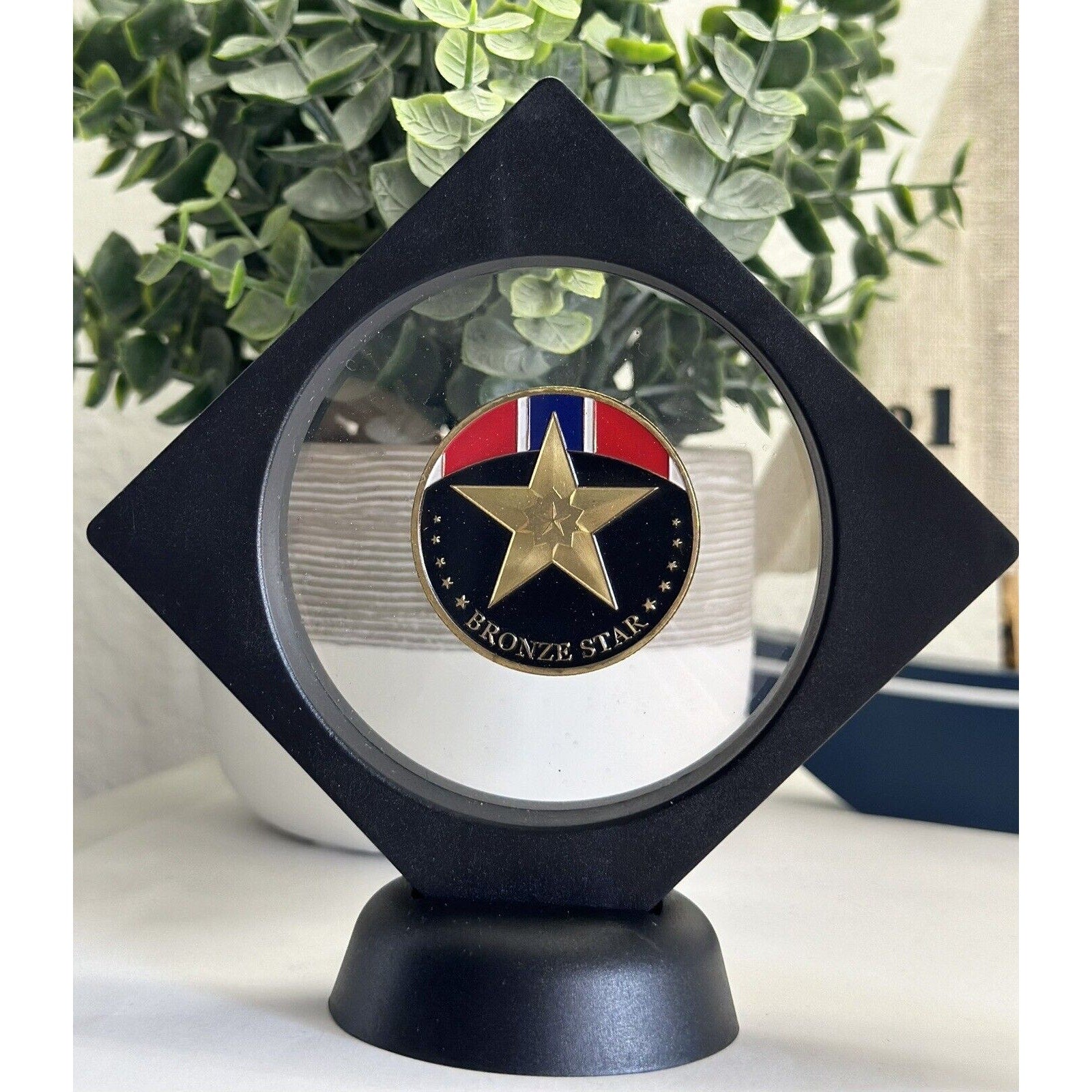US Military Challenge Coin "BRONZE STAR" USMC USN ARMY USAF USCG With 3D Case