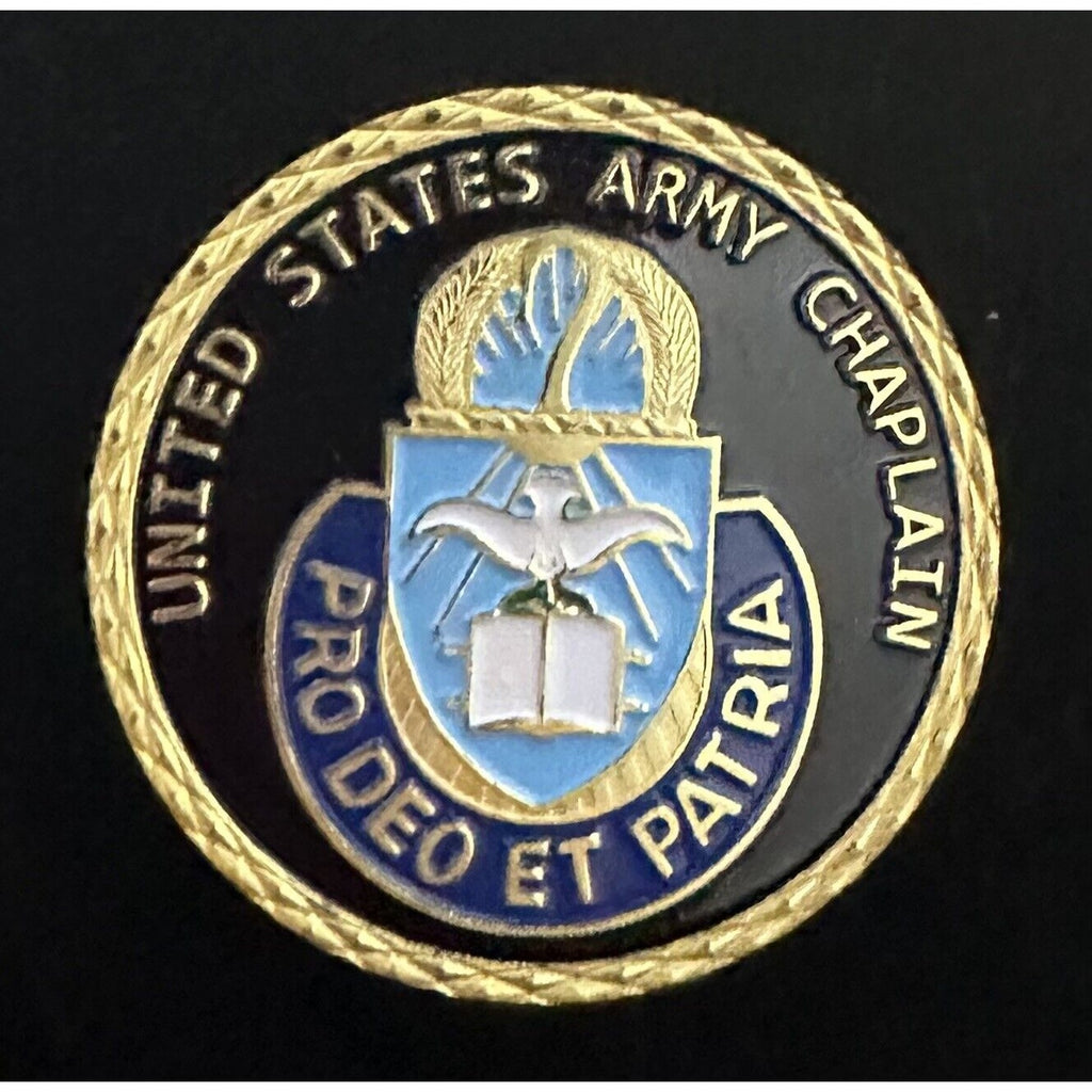 U S Army CHAPLAIN CORPS Challenge Coin With Velvet Presentation Box