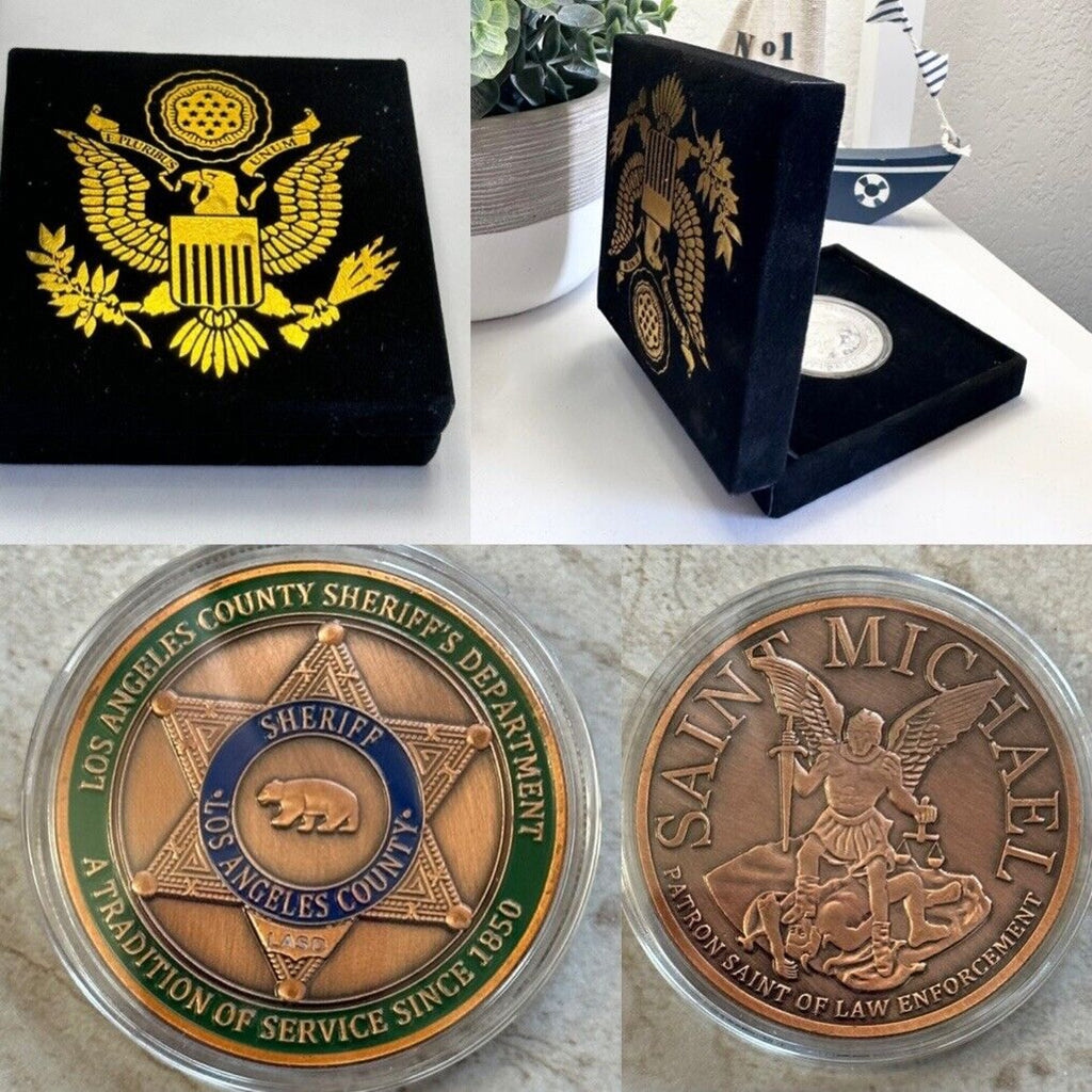Los Angeles LA county sheriff LASD Police challenge coin With Velvet Case