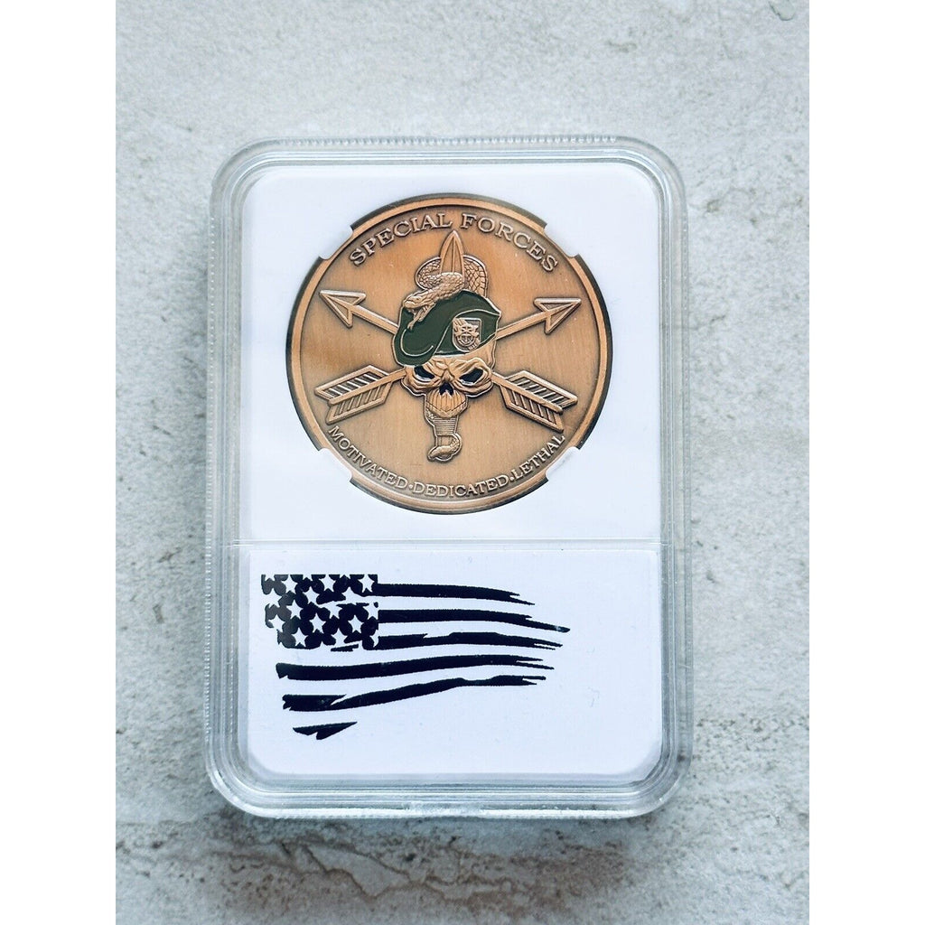 US ARMY Special Forces Challenge Coin with Beautiful Case