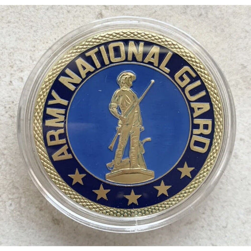 ARMY NATIONAL GUARD Challenge Coin with Velvet Presentation Box