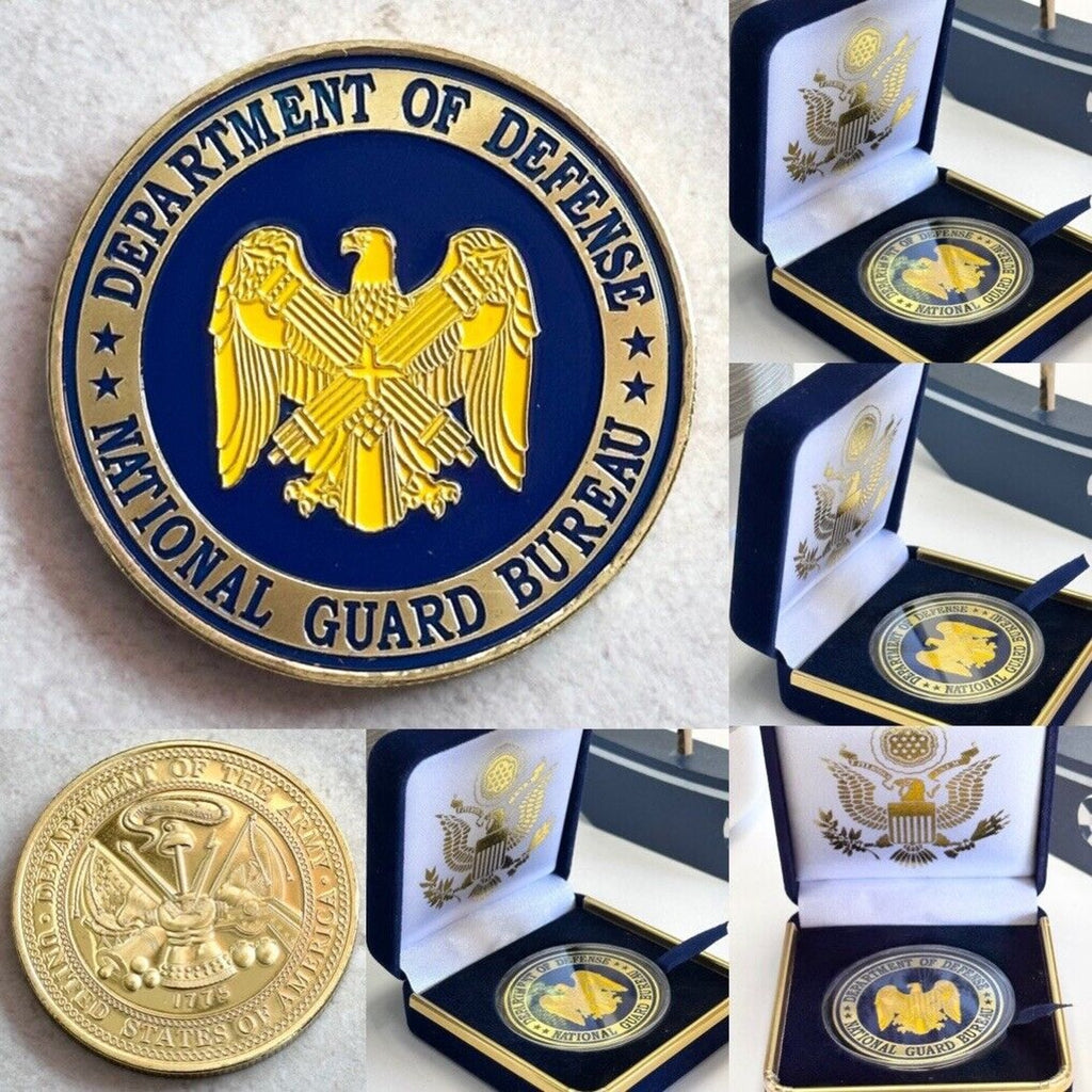 Department of Defense National Guard Bureau Challenge Coin & Special Velvet Case