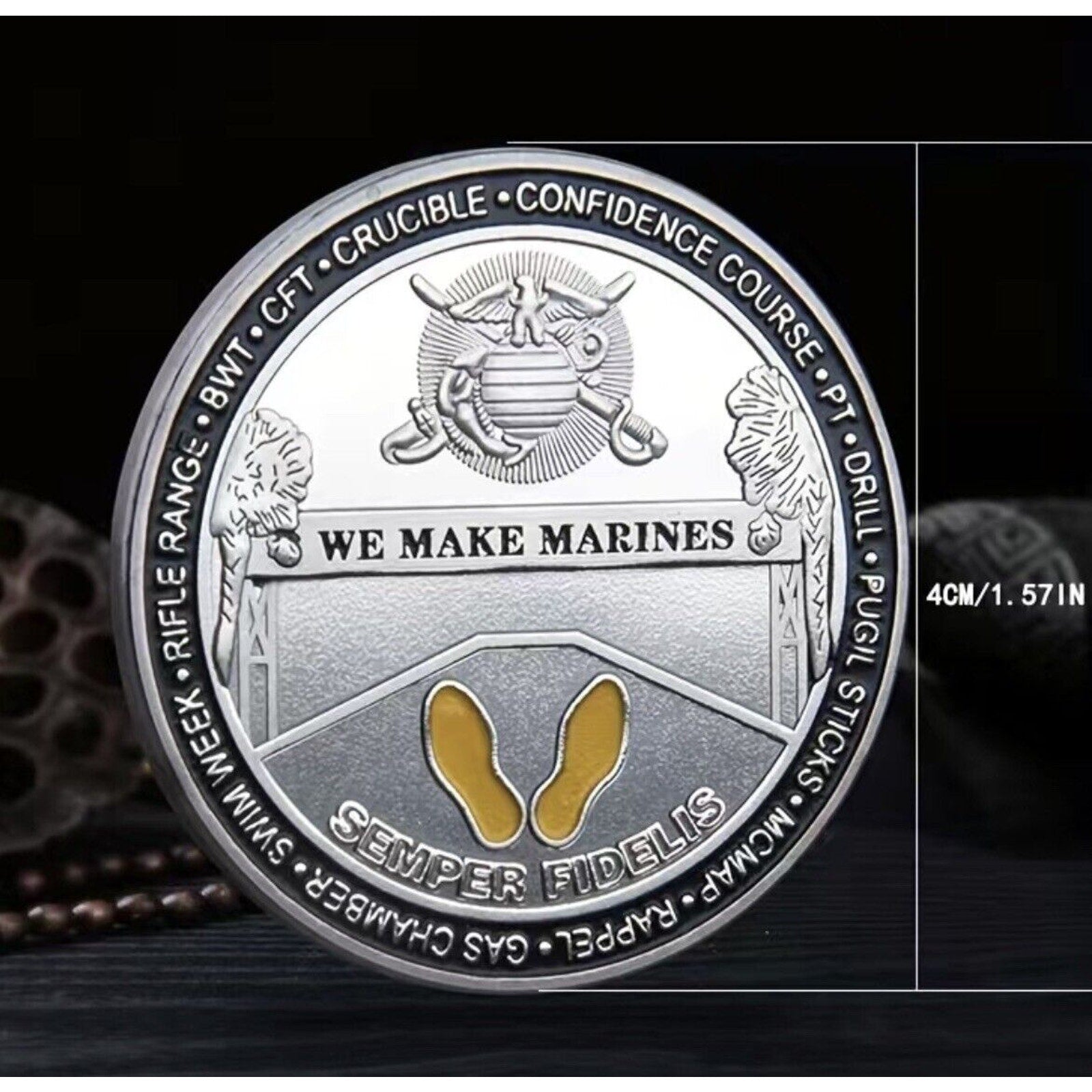 Marine Corps Recruit Depot Parris Island Coin with special velvet case