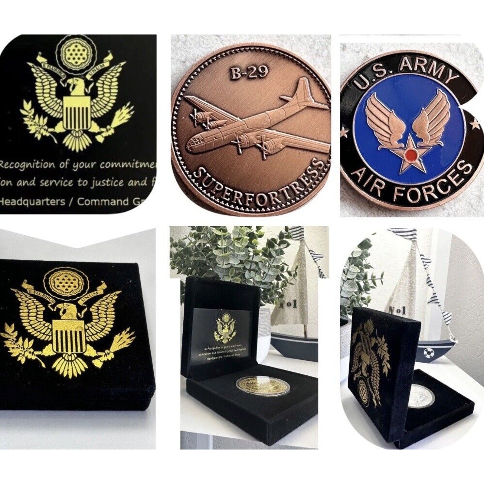 U S ARMY VETERAN AIR FORCES B-29 SUPERFORTRESS Challenge Coin USA ARMY