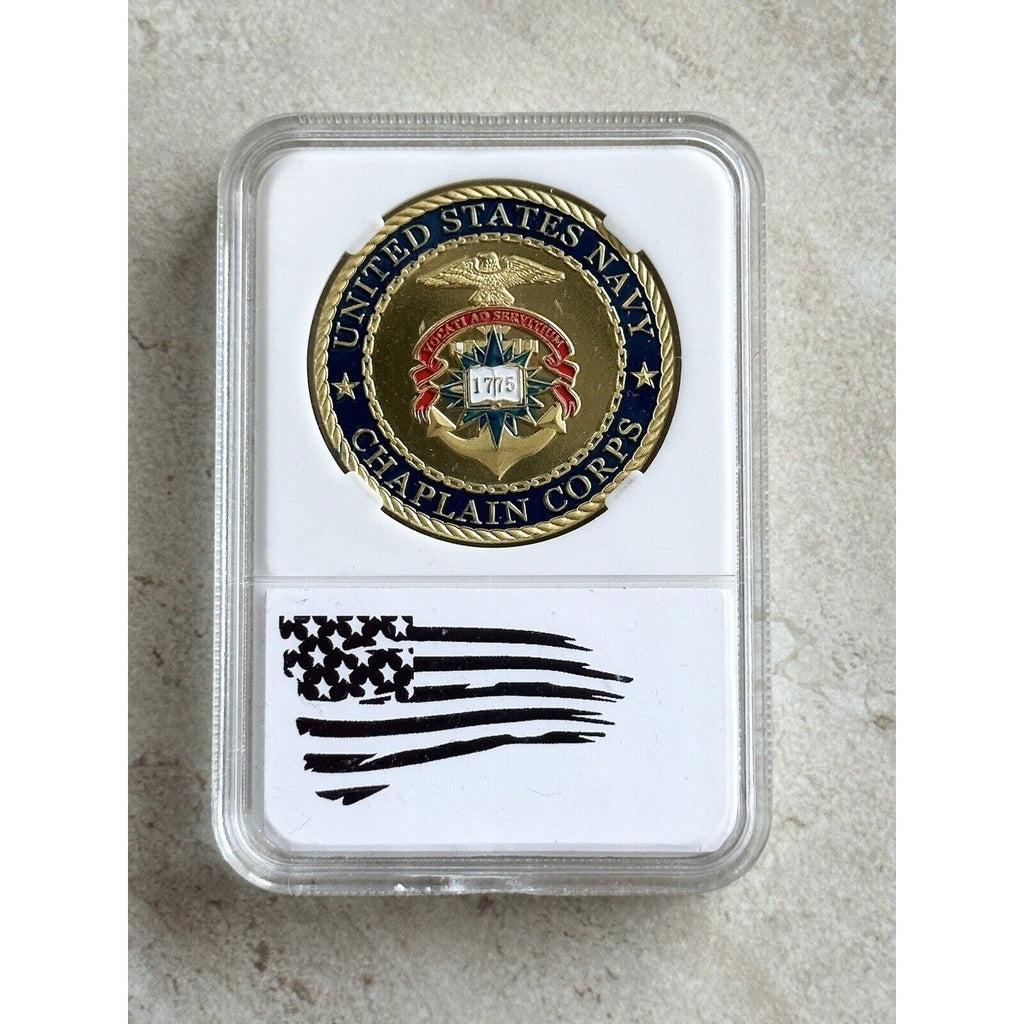 U S NAVY CHAPLAIN CORPS Challenge Coin With Case