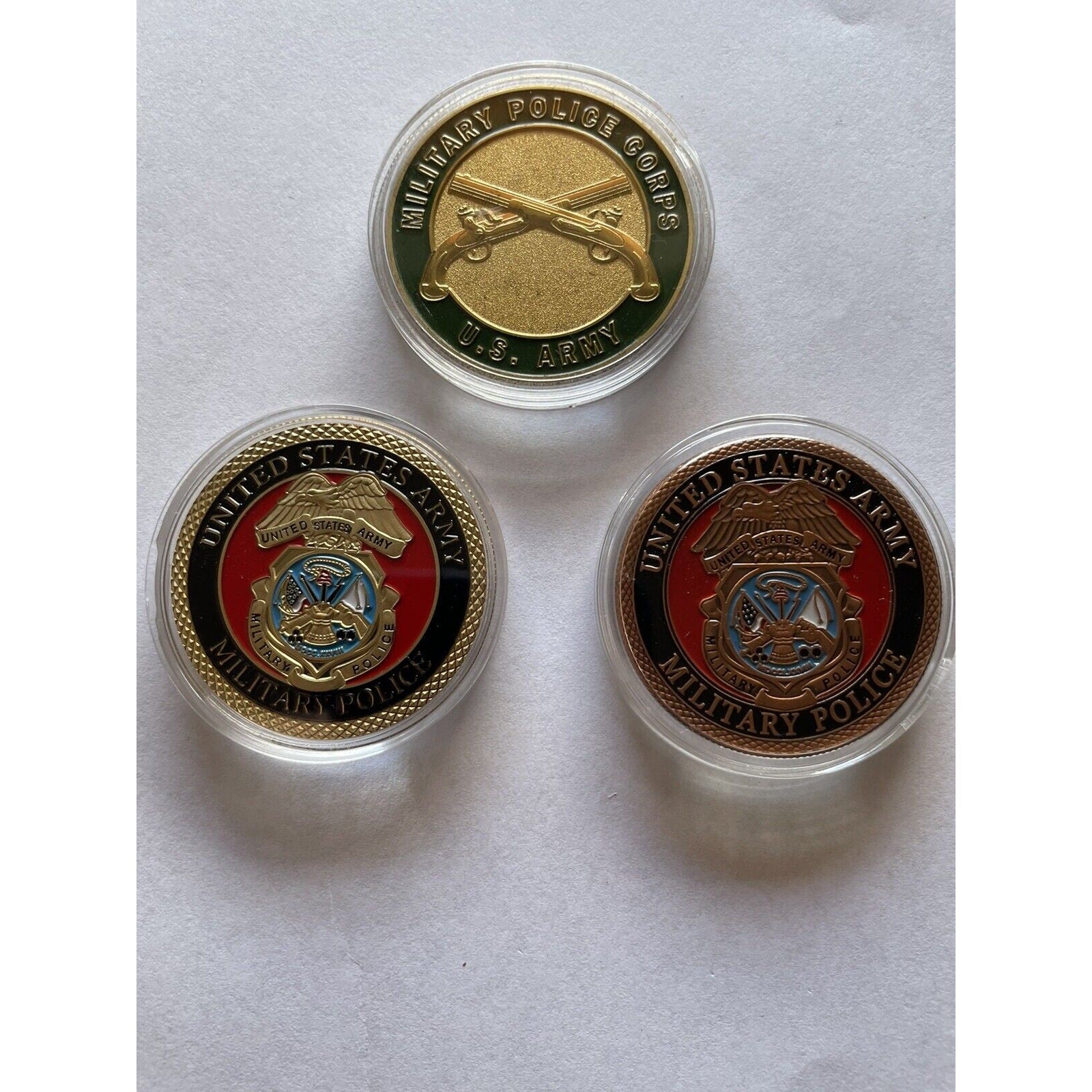 Lot of 3 MILITARY POLICE CORPS CHALLANGE COIN MP CID officer Agent US ARMY LOGO
