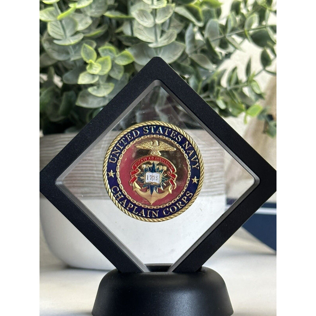 US NAVY CHAPLAIN CORPS Challenge Coin With 3D Display Case