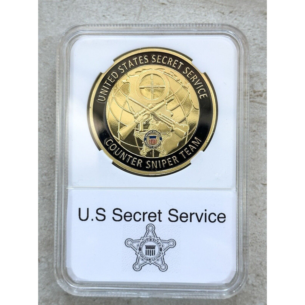 United States Secret Service Counter Sniper Team Challenge Coin 40mm With Case