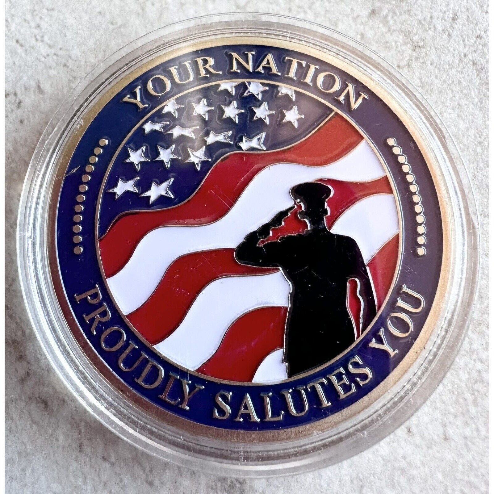 Military Veteran Your Nation Proudly Salutes You Challenge Coin