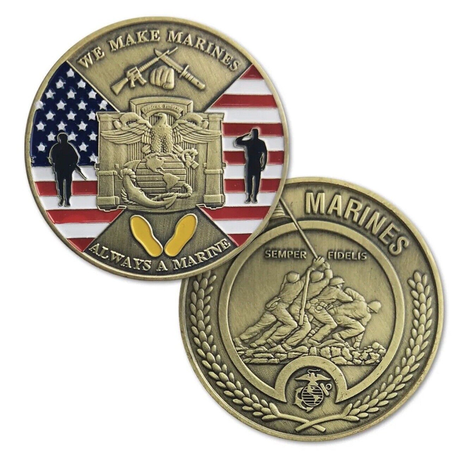 Marine Challenge Coin USMC Battle of Iwo Jima Commemorative Coin Semper Fi