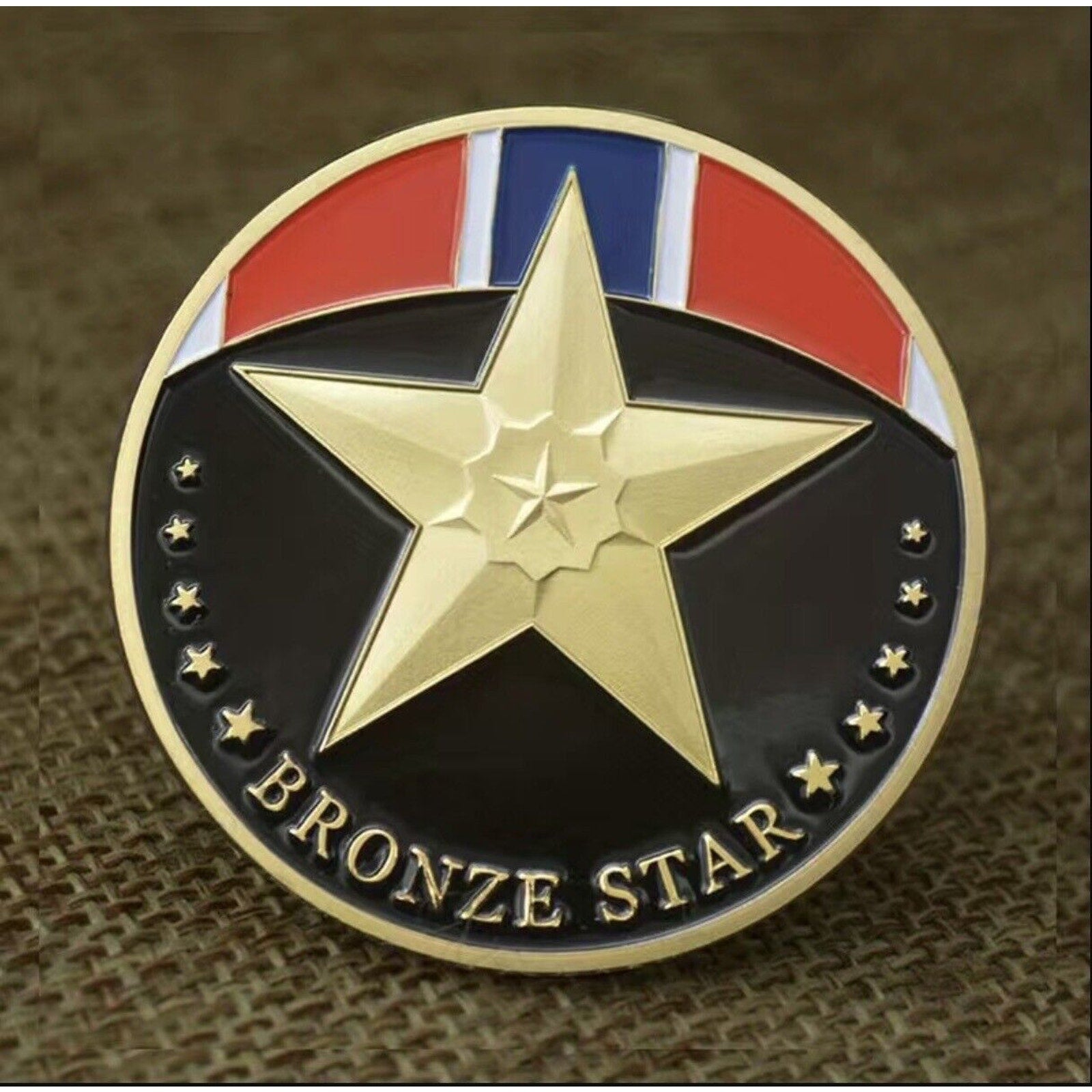 US Military Challenge Coin "BRONZE STAR" USMC USN ARMY USAF USCG With 3D Case