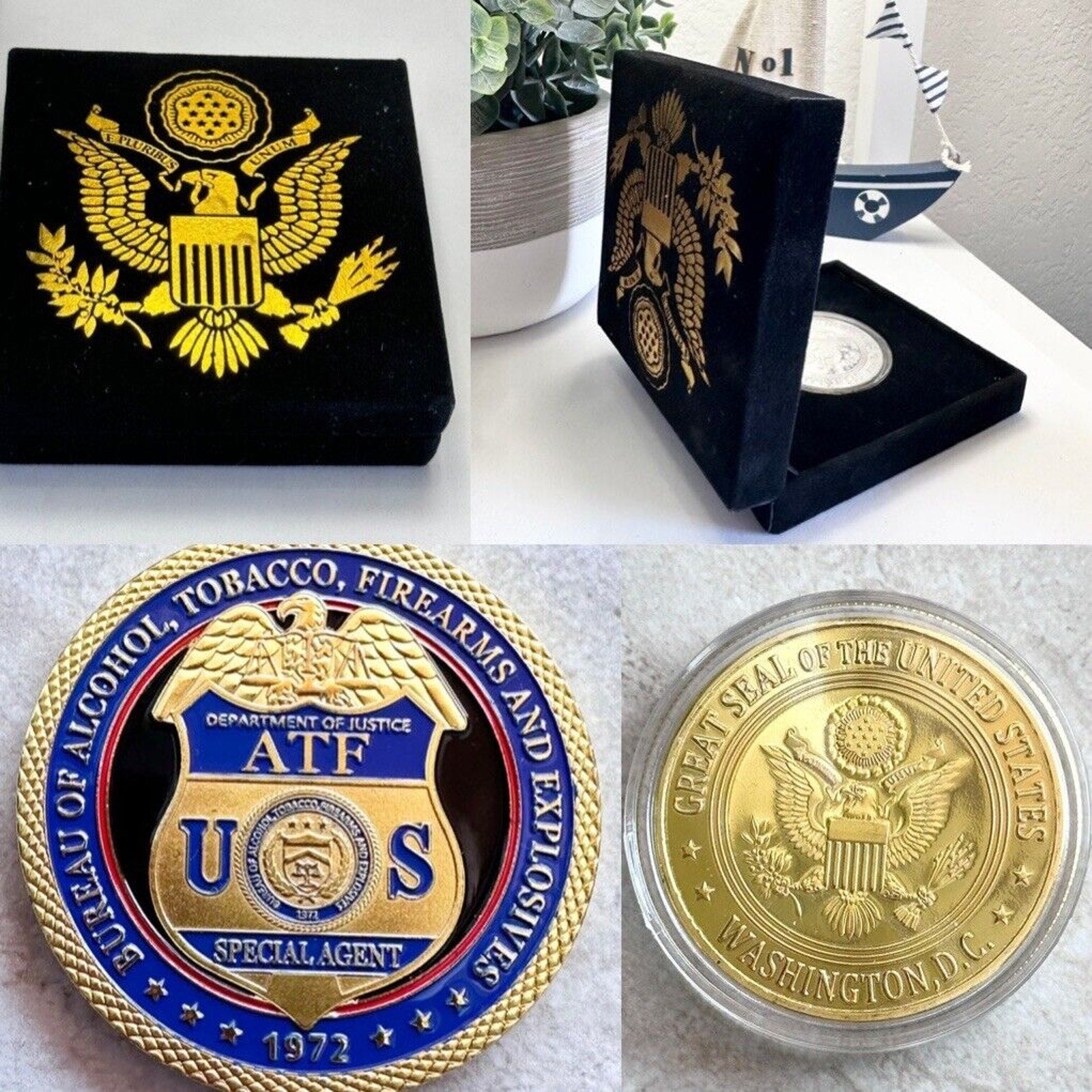 DEPT OF ALCOHOL TOBACCO FIREARMS (ATF) Special Agent Challenge Coin with case