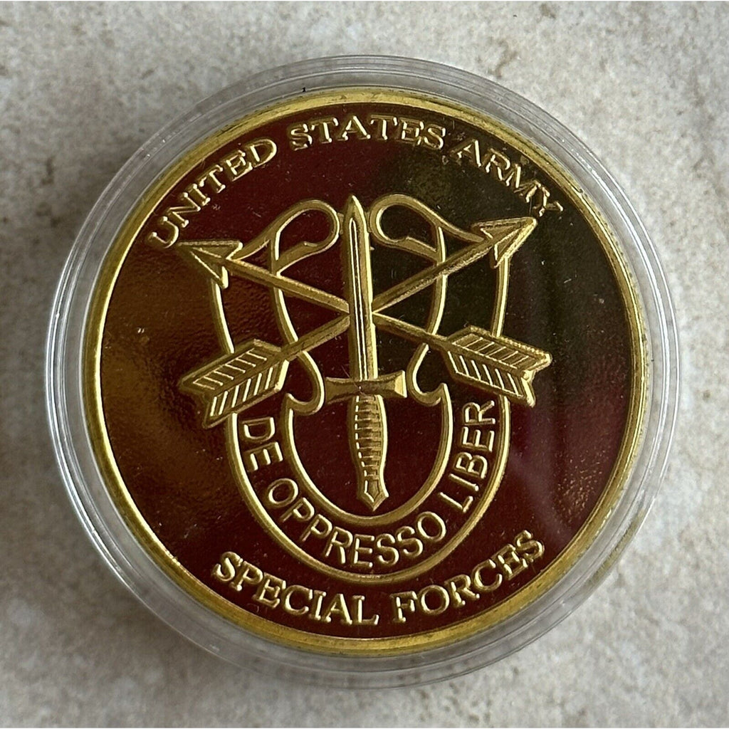 5TH GROUP Challenge Coin ARMY AIRBORNE SPECIAL FORCES With Velvet Case