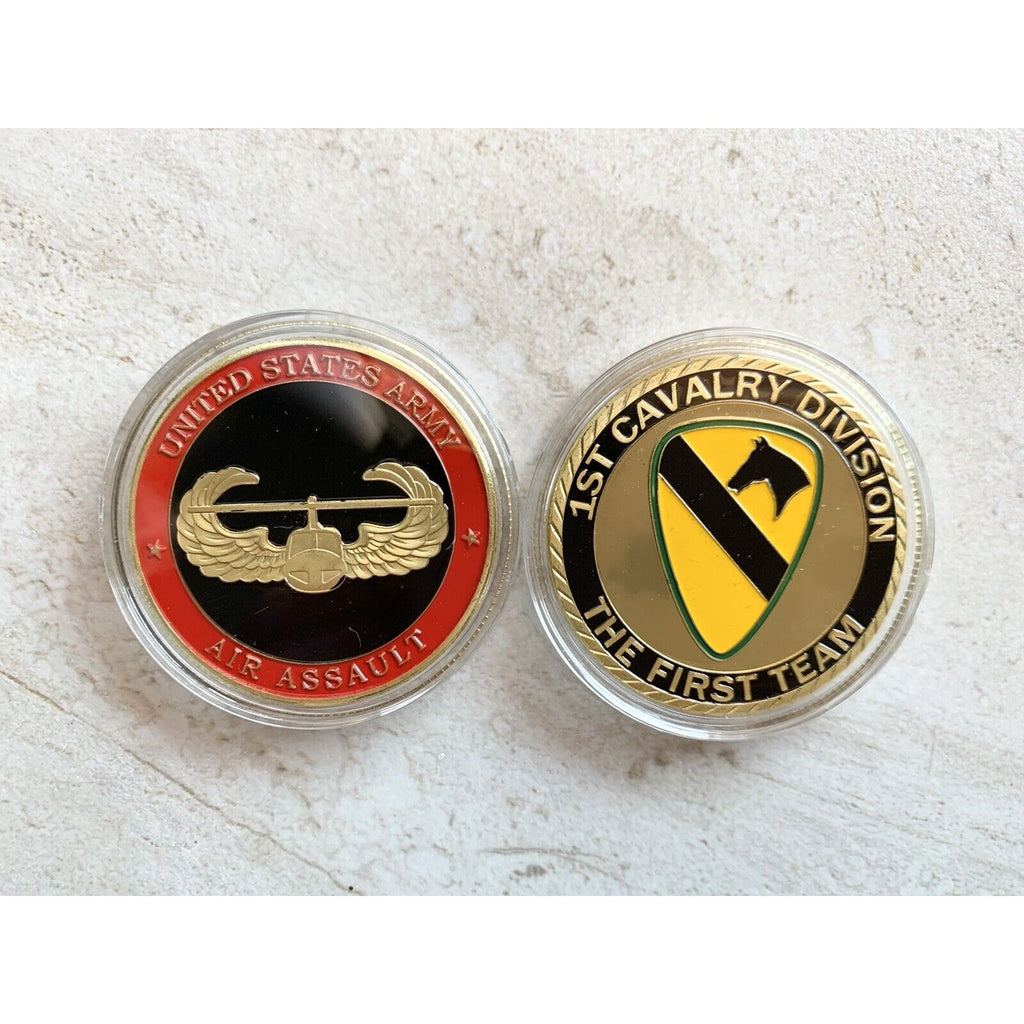Lot Of 2 1st Cavalry Division And Air Assault Challenge Coin US Army New