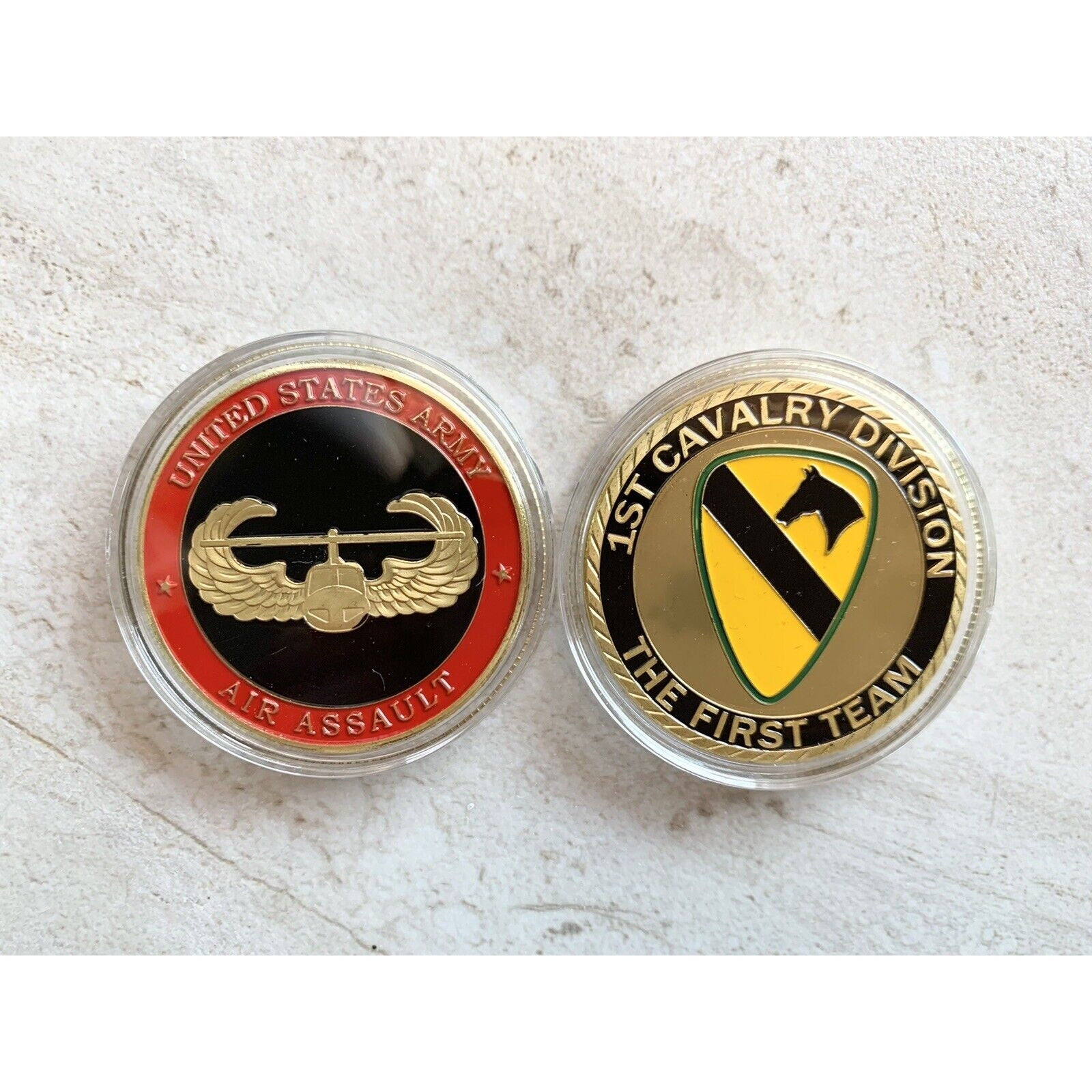 Lot Of 2 1st Cavalry Division And Air Assault Challenge Coin US Army New