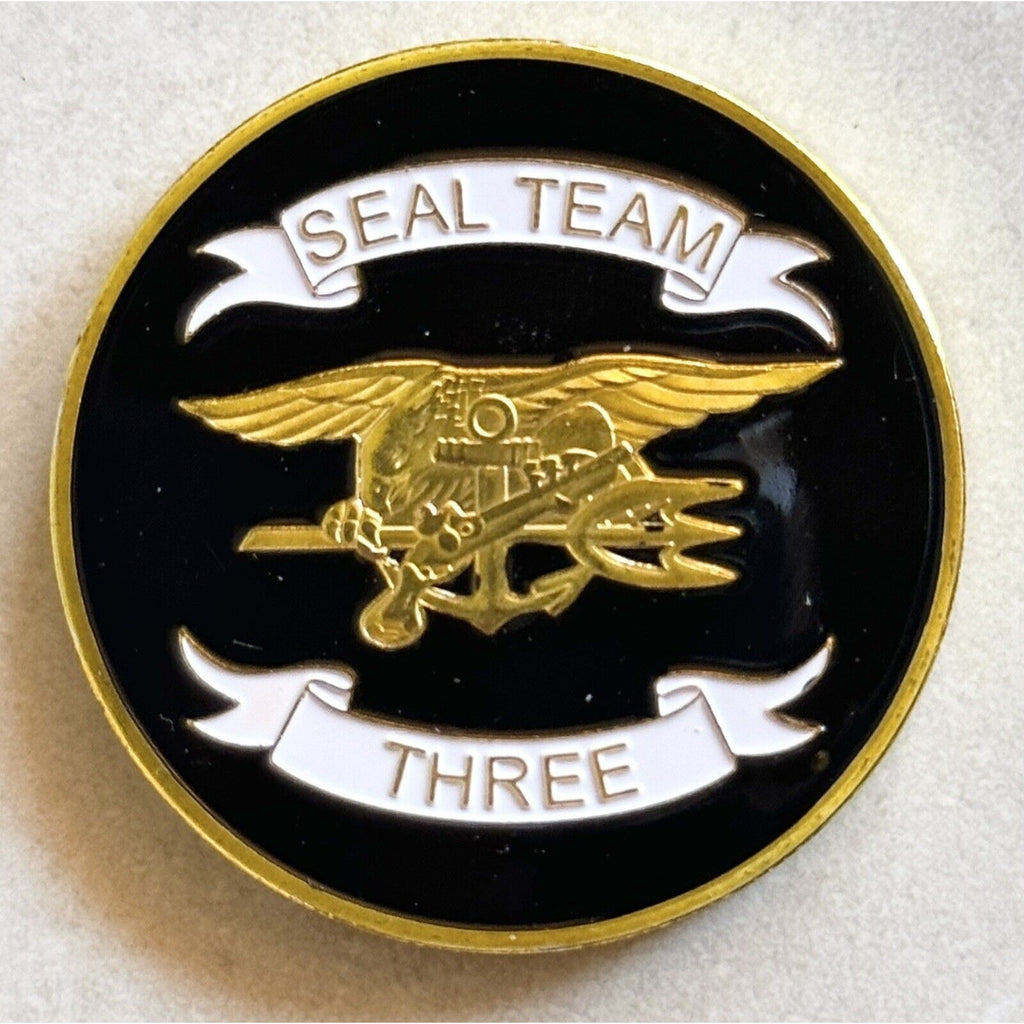 US NAVY SEAL TEAM THREE Challenge Coin Come With Velvet Case