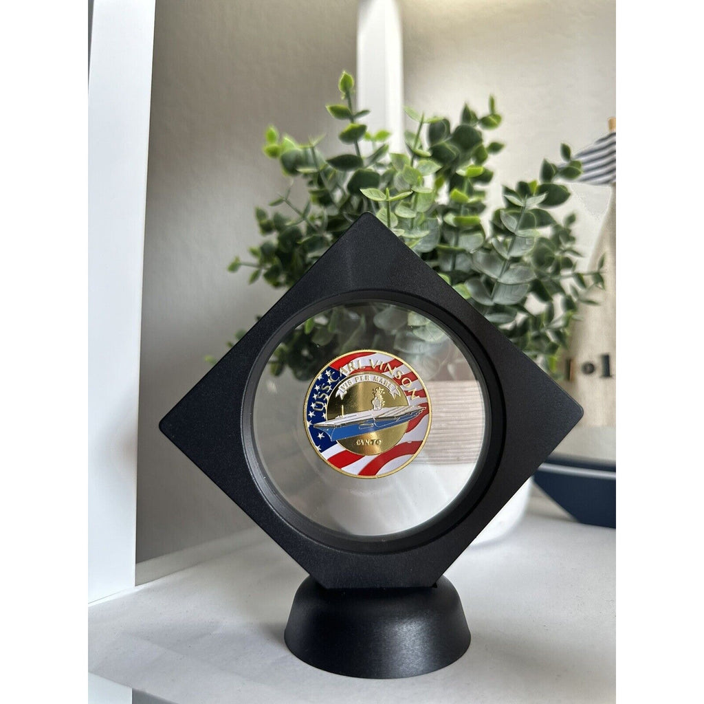 Us Navy - Uss Carl Vinson Cvn-70 Challenge Coin With 3D Display Case